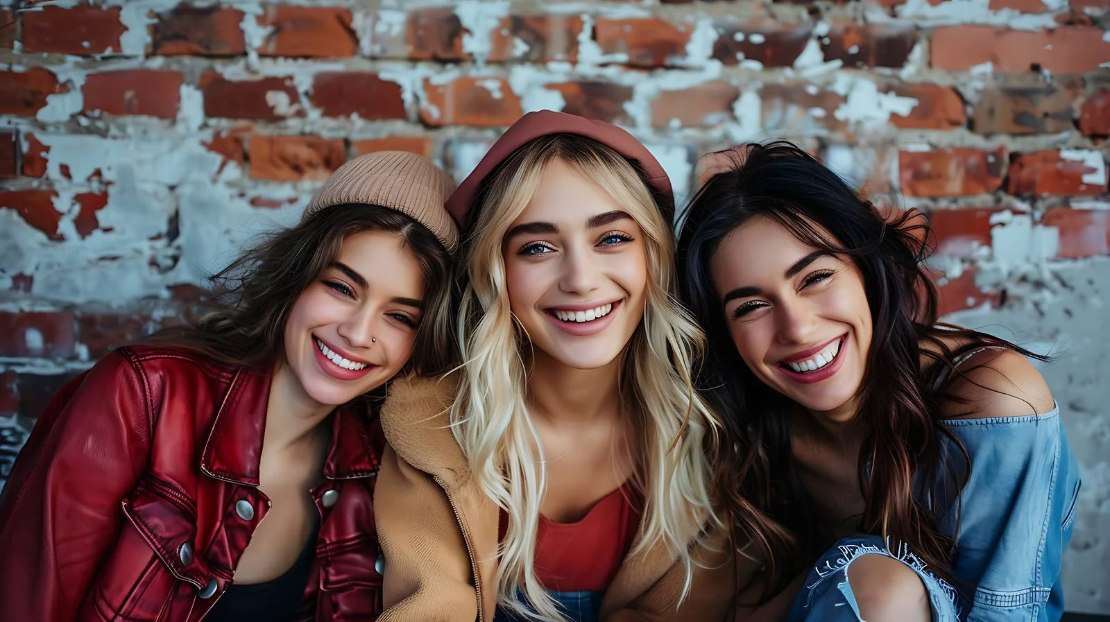 Joyful friends relaxing on bench outdoors — free download from Dotvec