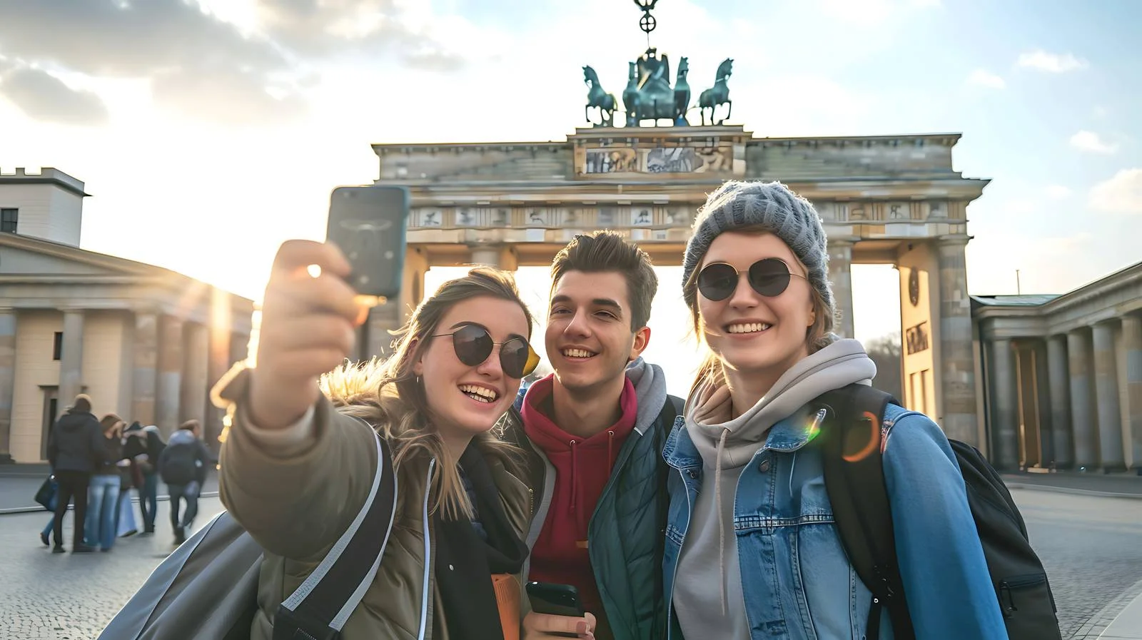 Joyful Friends Selfie Moment — free download from Dotvec