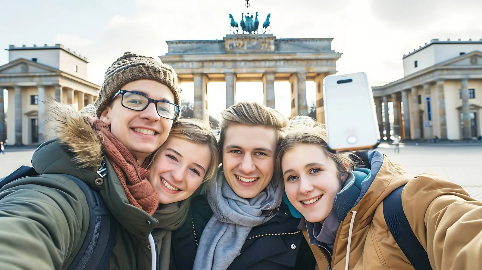 Joyful Friends Selfie Moment — free download from Dotvec