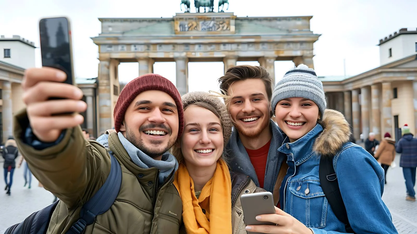 Joyful Friends Taking Selfie Together — free download from Dotvec