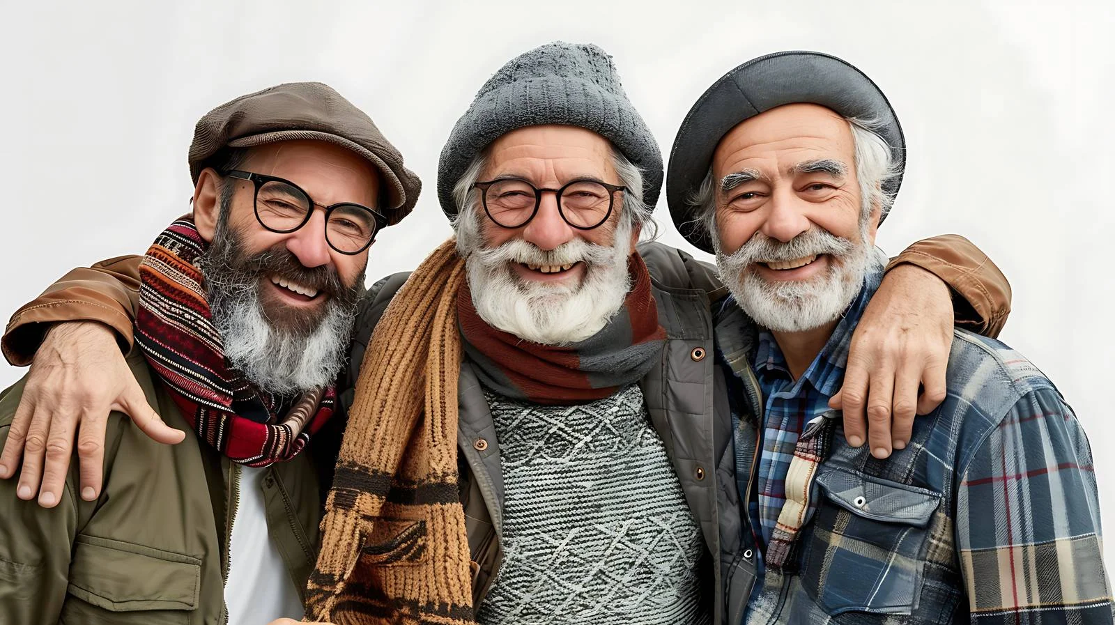 Diverse men embracing joyfully in portrait — free download from Dotvec