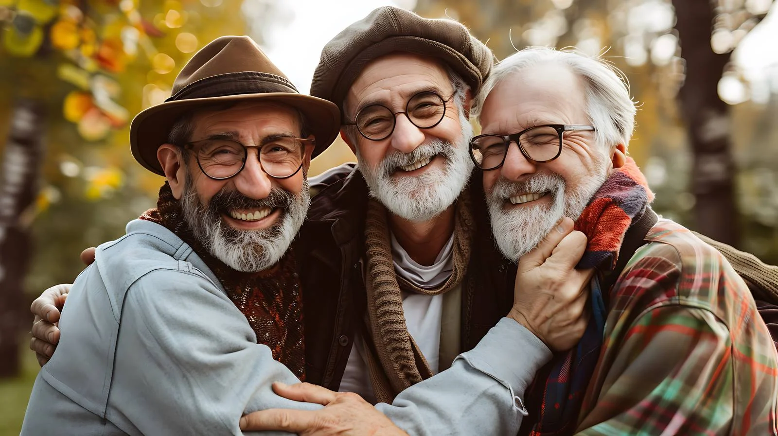 Three Generations of Smiling Men Embracing — free download from Dotvec