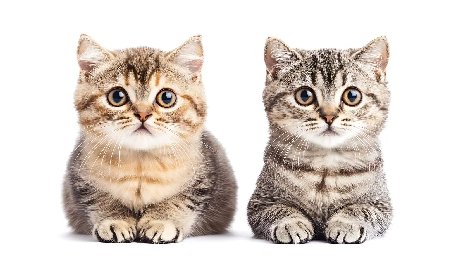 Portrait of Scottish Fold and Straight Cats – free animal art image from Dotvec