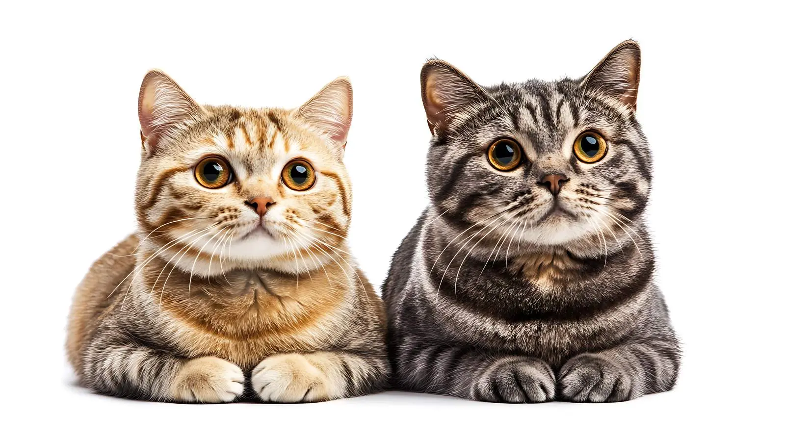 Scottish Fold and Straight Cats Portrait – free feline friends image from Dotvec