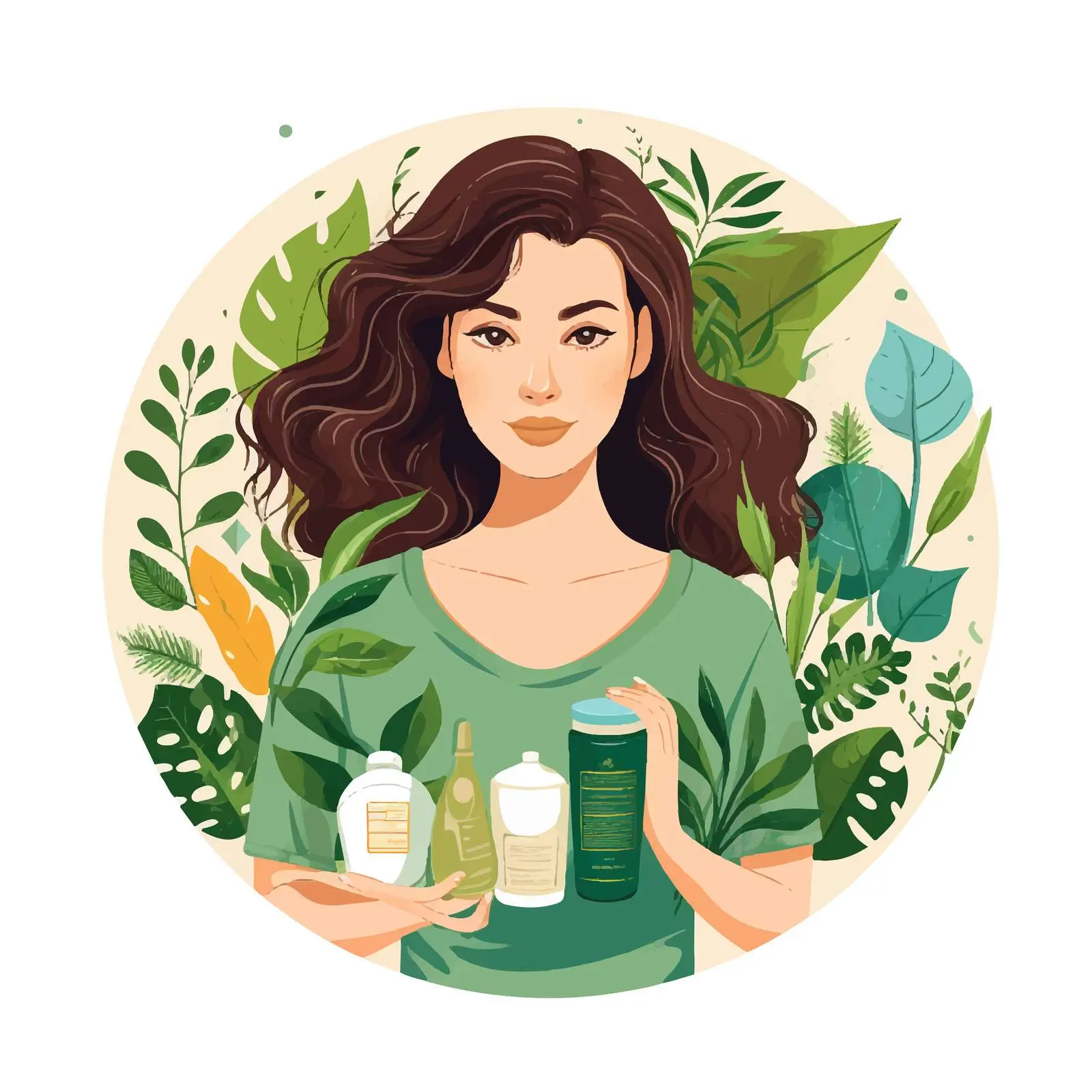 Woman Holding Basket of Organic Cosmetics — free download from Dotvec