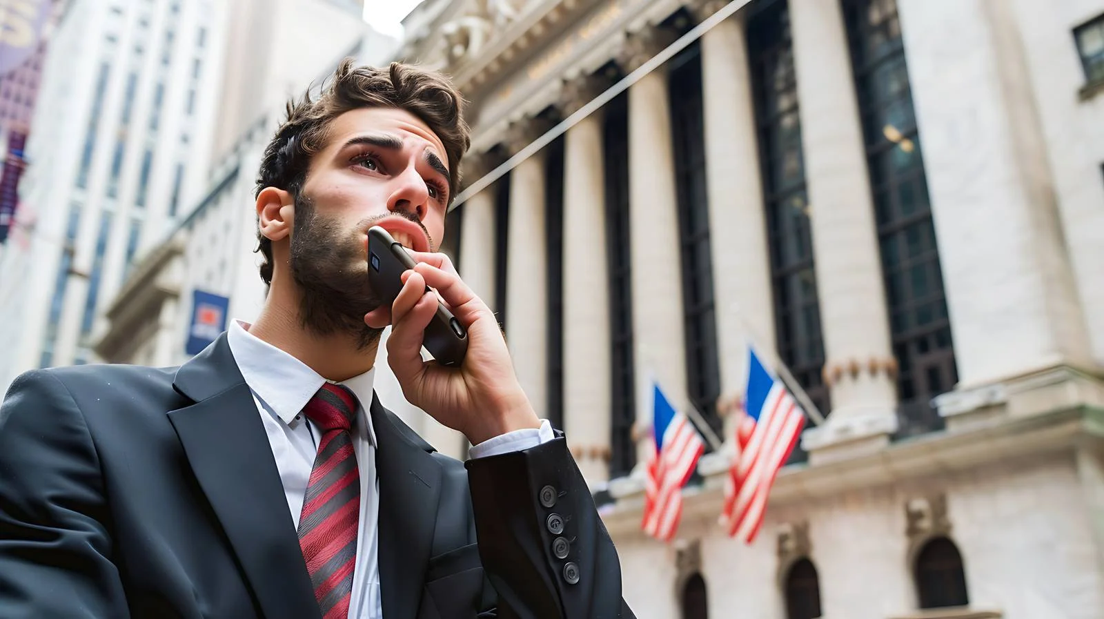 Concerned Businessman with Phone — free download from Dotvec