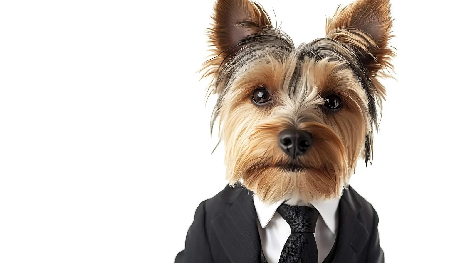 Yorkshire Terrier in a Suit on White Background — free download from Dotvec