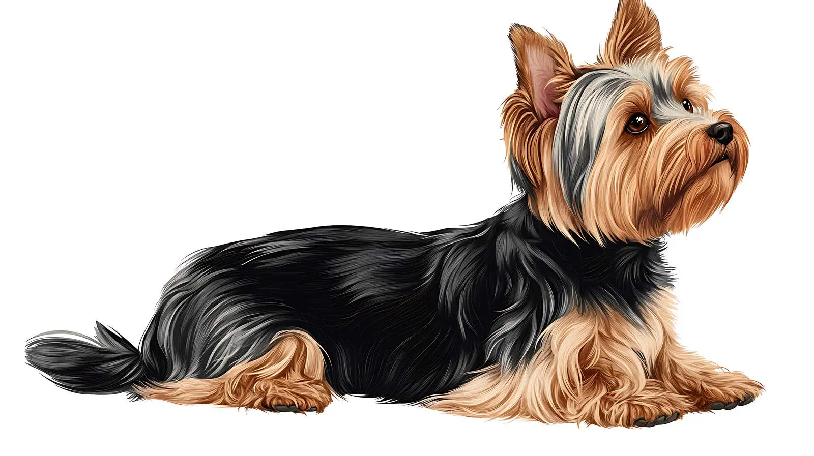 Yorkshire Terrier Side View on White Background — free download from Dotvec