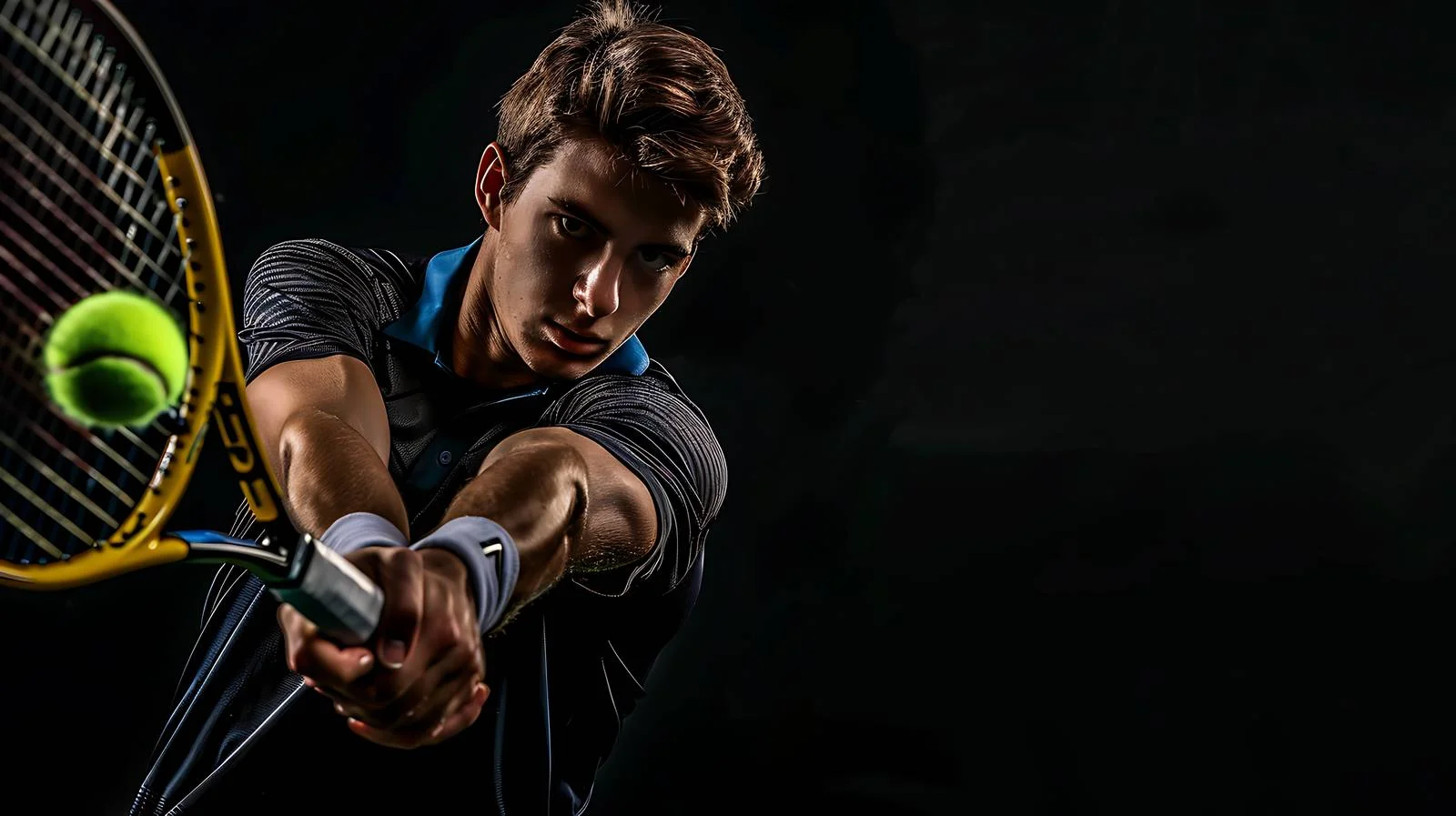 Dynamic Tennis Trainer on Black Background — free download from Dotvec