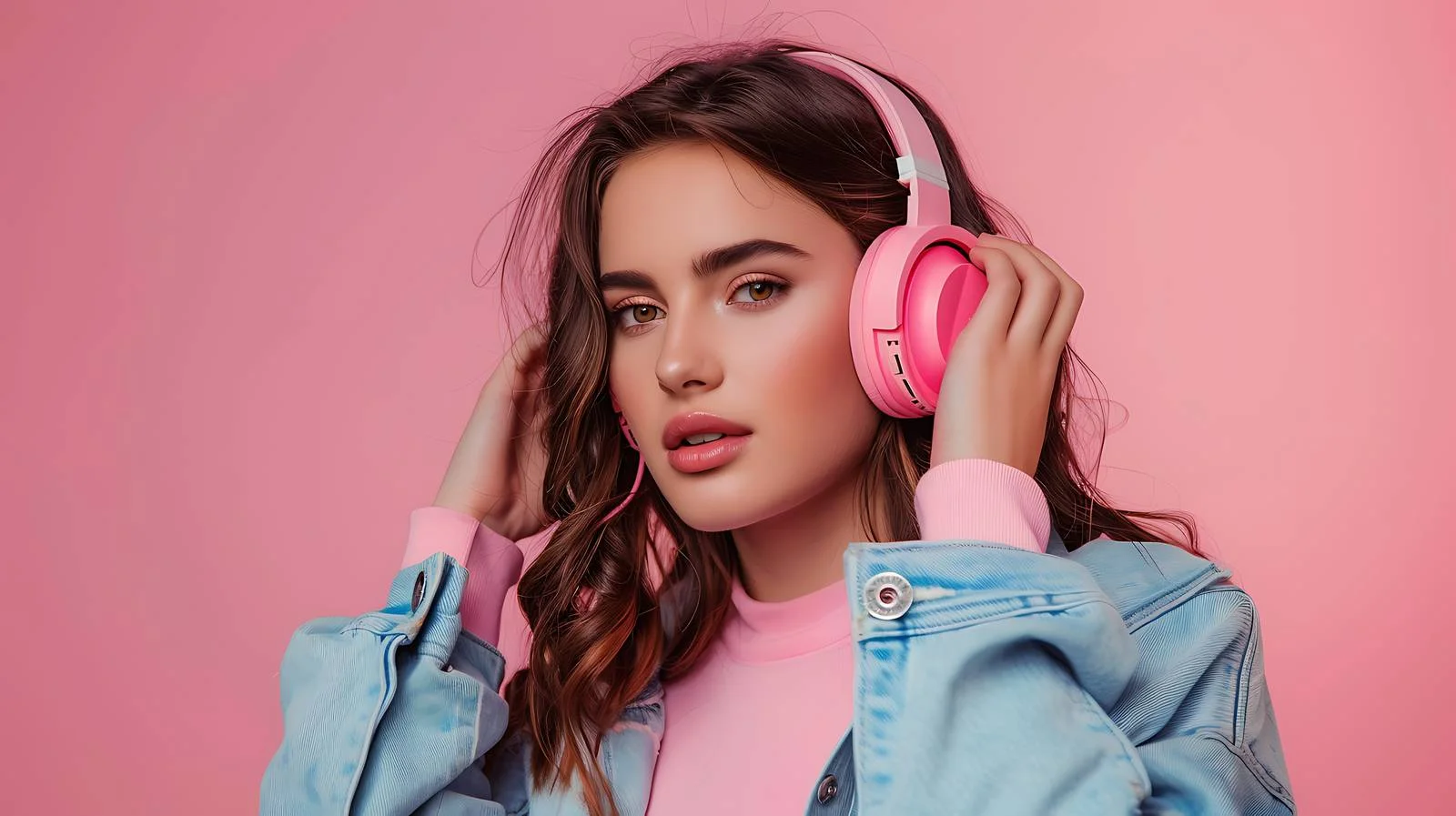 Young Woman Enjoying Music Portrait — free download from Dotvec