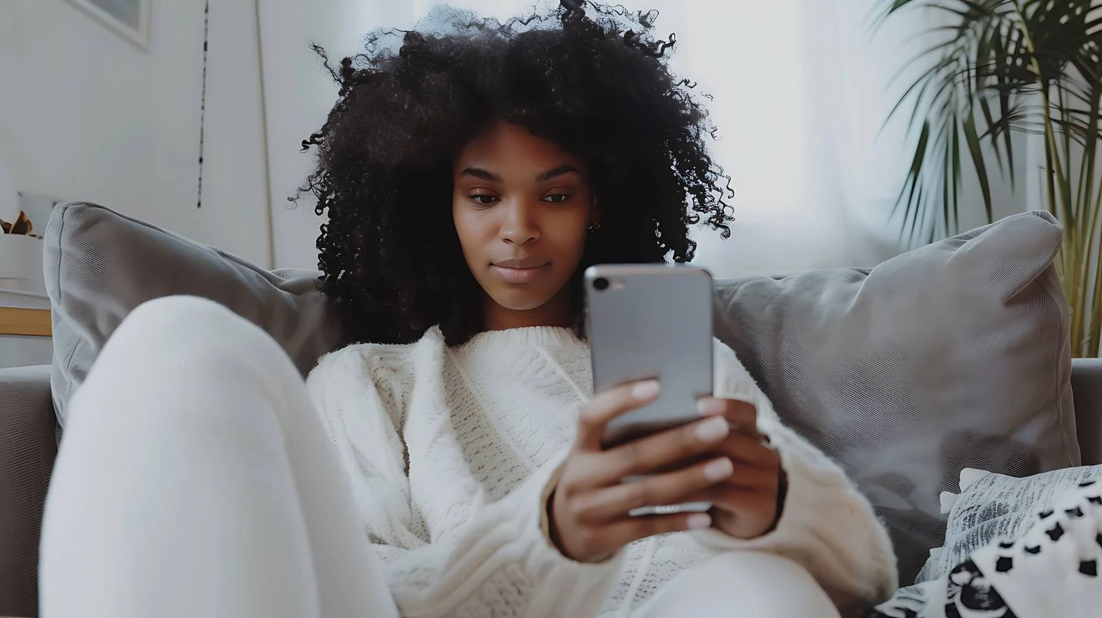 Home Portrait Sitting Woman Couch — free download from Dotvec