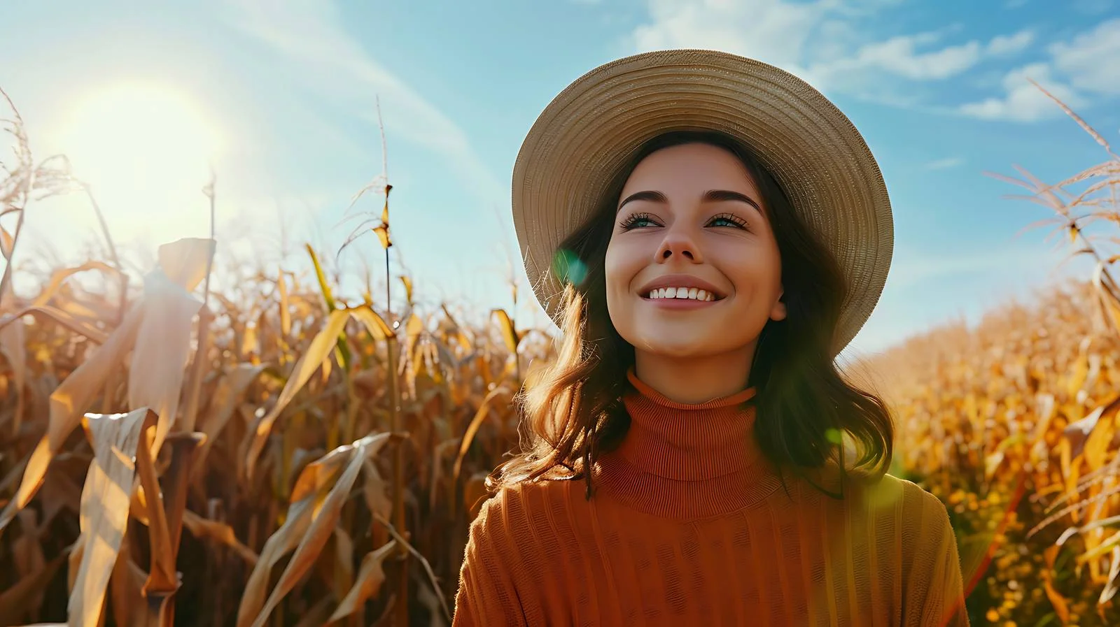 Stylish Woman in Oversized Hat Portrait — free download from Dotvec