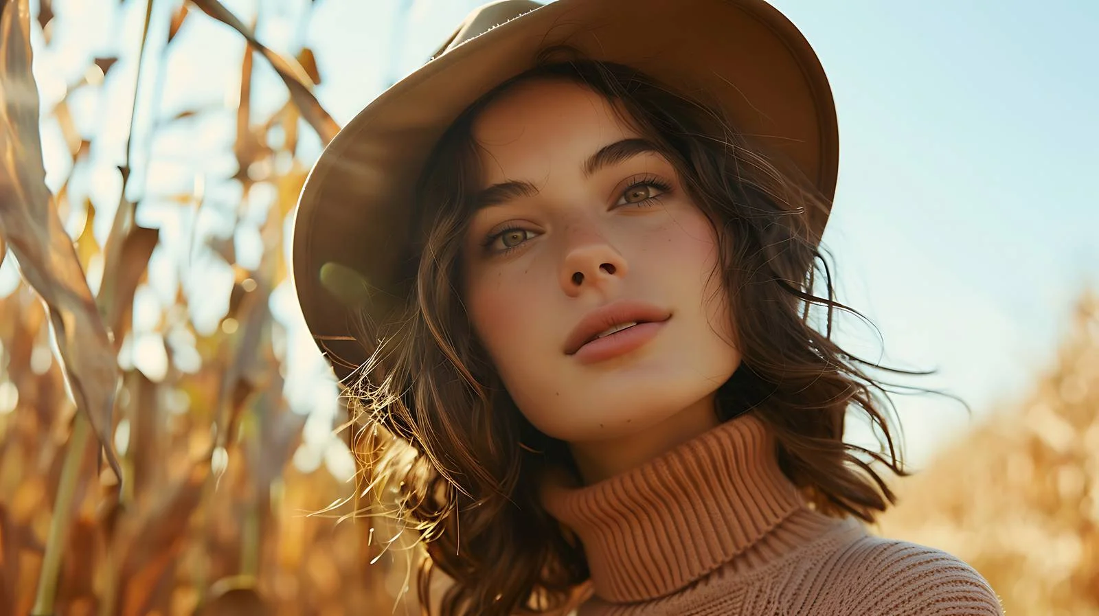 Stylish Woman in Oversized Hat Portrait — free download from Dotvec