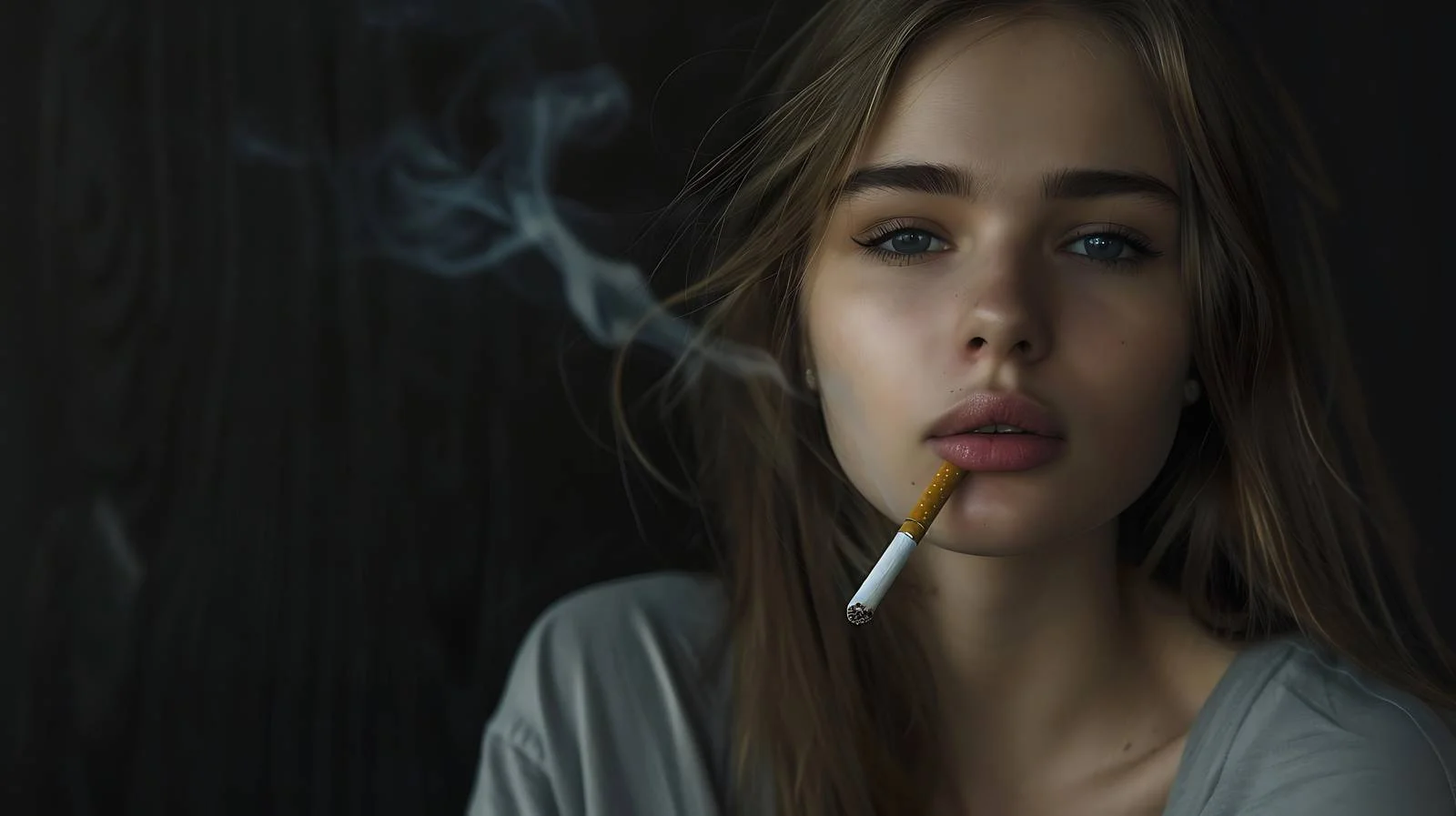 Young Woman Smoking Outdoors — free download from Dotvec