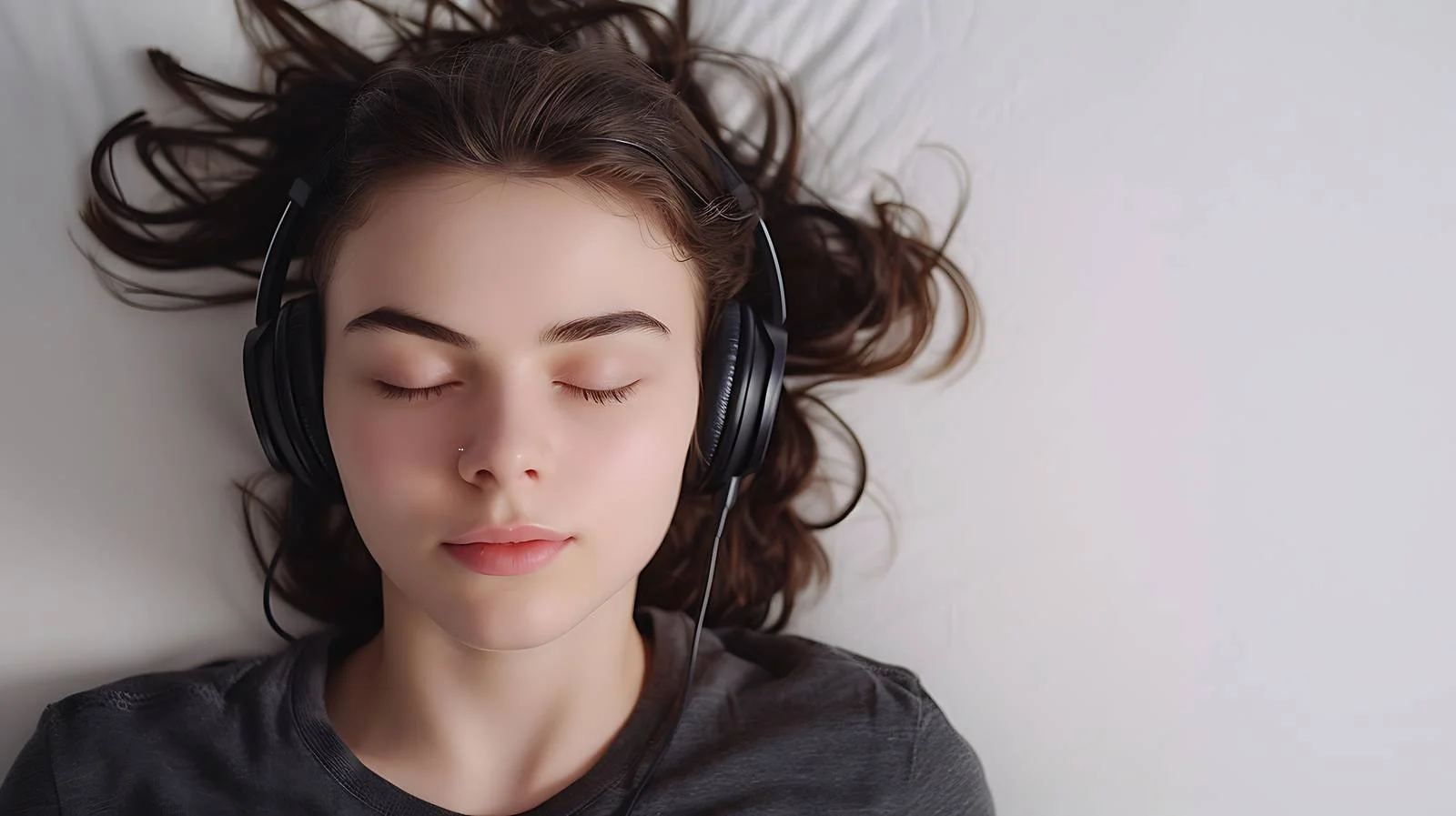 Serene Woman With Closed Eyes Portrait — free download from Dotvec