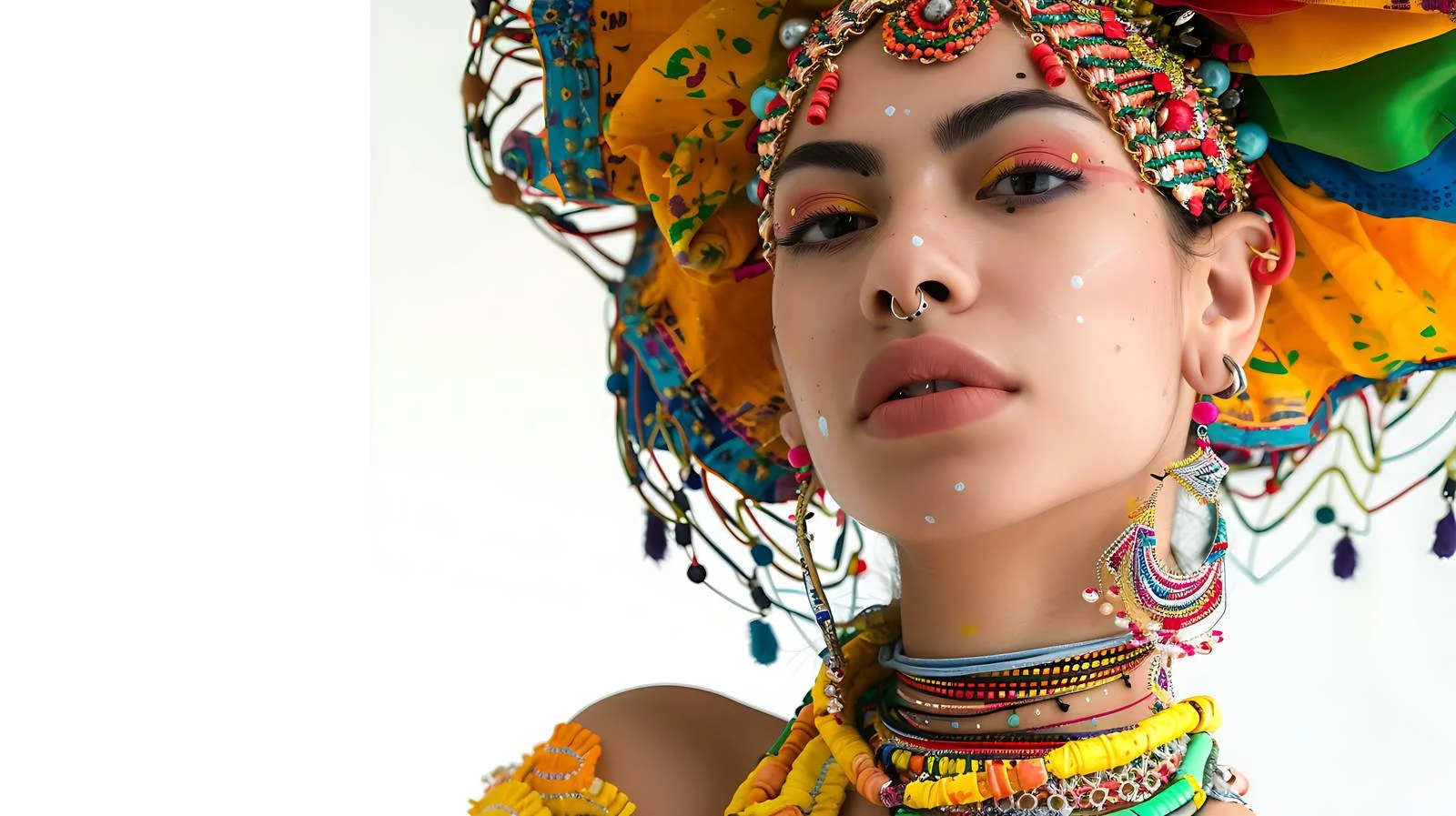 Young Woman with Traditional Piercings Portrait — free download from Dotvec