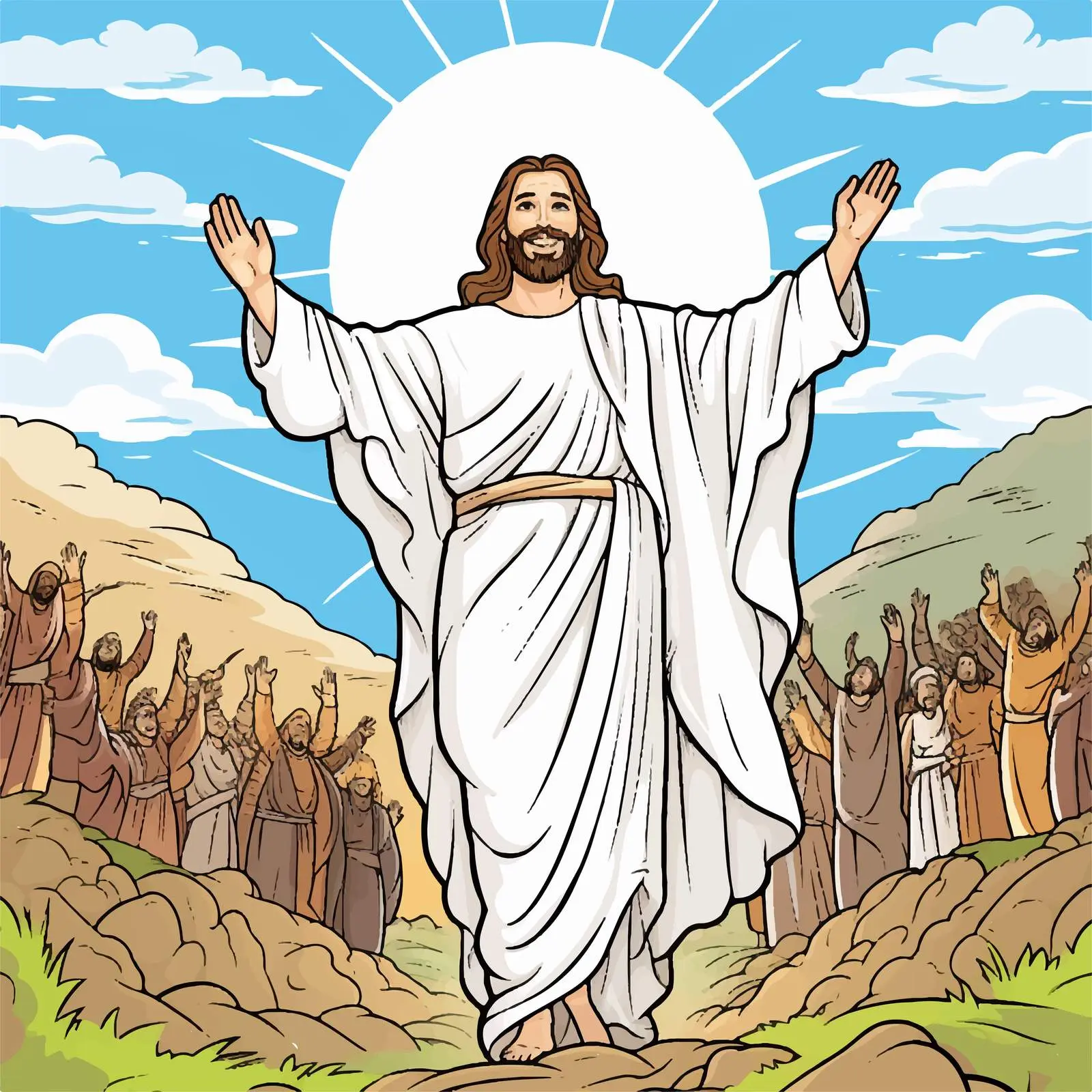 Post-Resurrection Jesus Appearances Vectors – free resurrection theme image from Dotvec