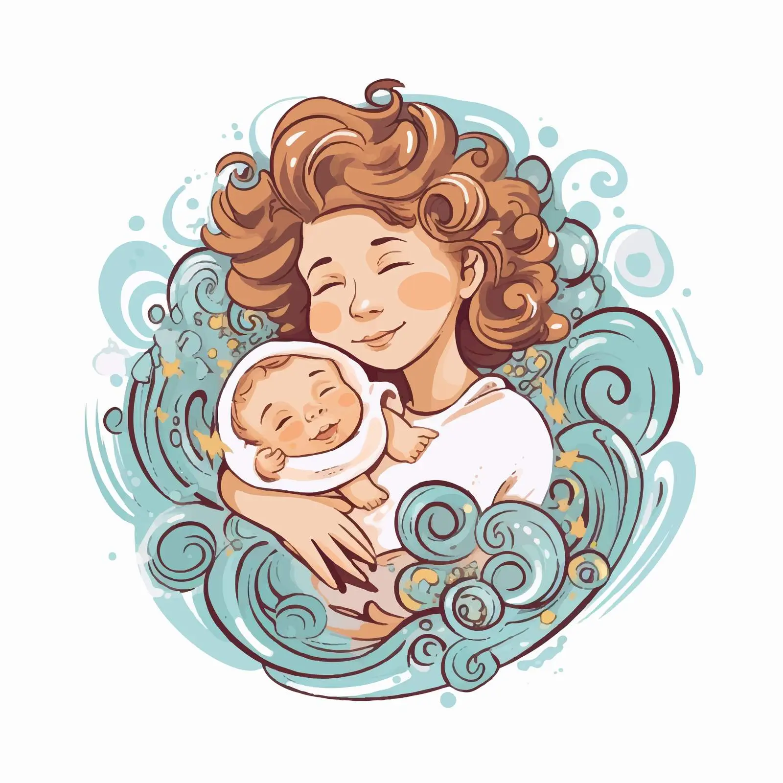 Newborn Baby Postcard in Mother's Hands — free download from Dotvec