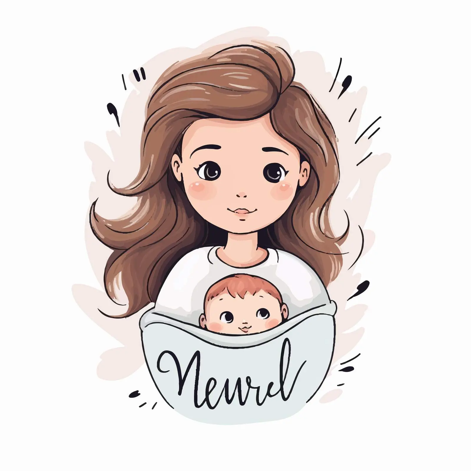 Newborn Postcard in Mother's Hands — free download from Dotvec