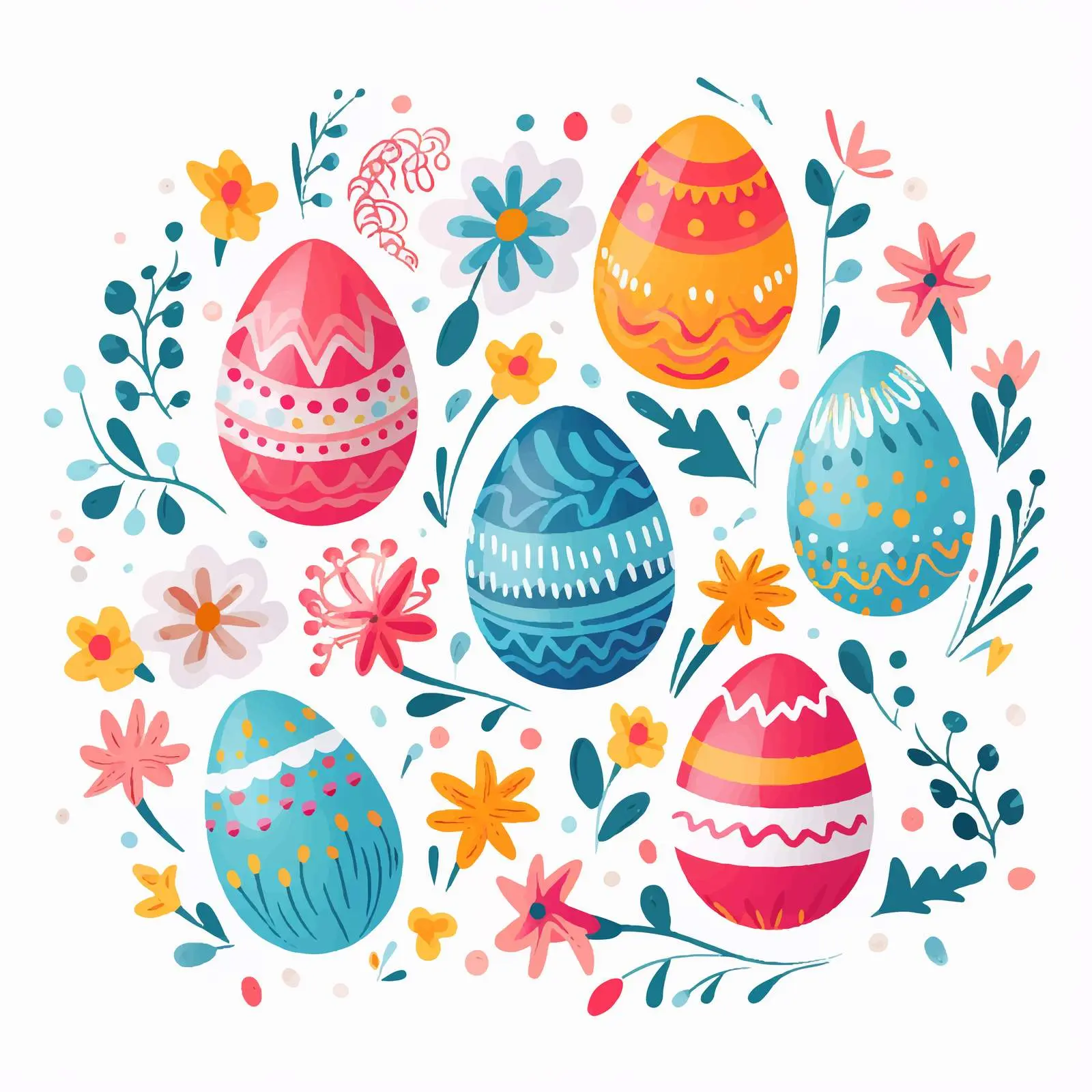 Happy Easter Handwritten Postcard Template — free download from Dotvec