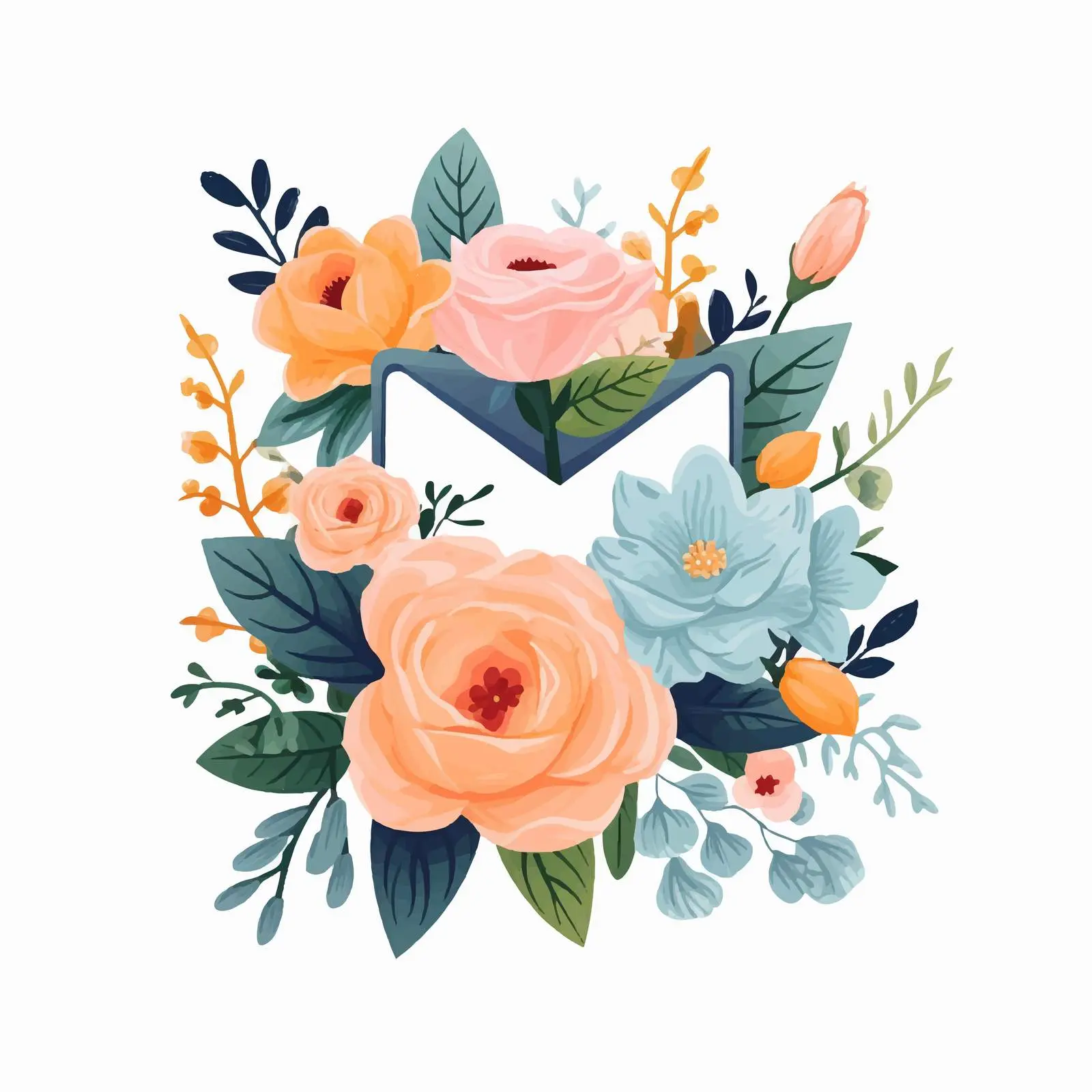 Colorful Floral Postcard Vector Illustration — free download from Dotvec