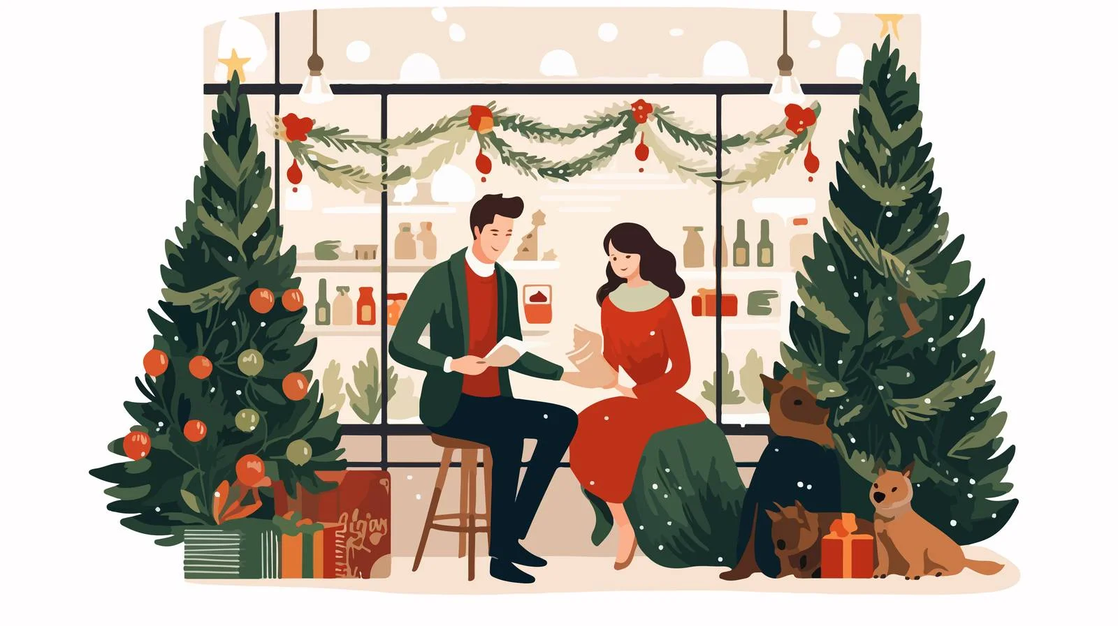 Winter Holidays Celebration Postcards — free download from Dotvec