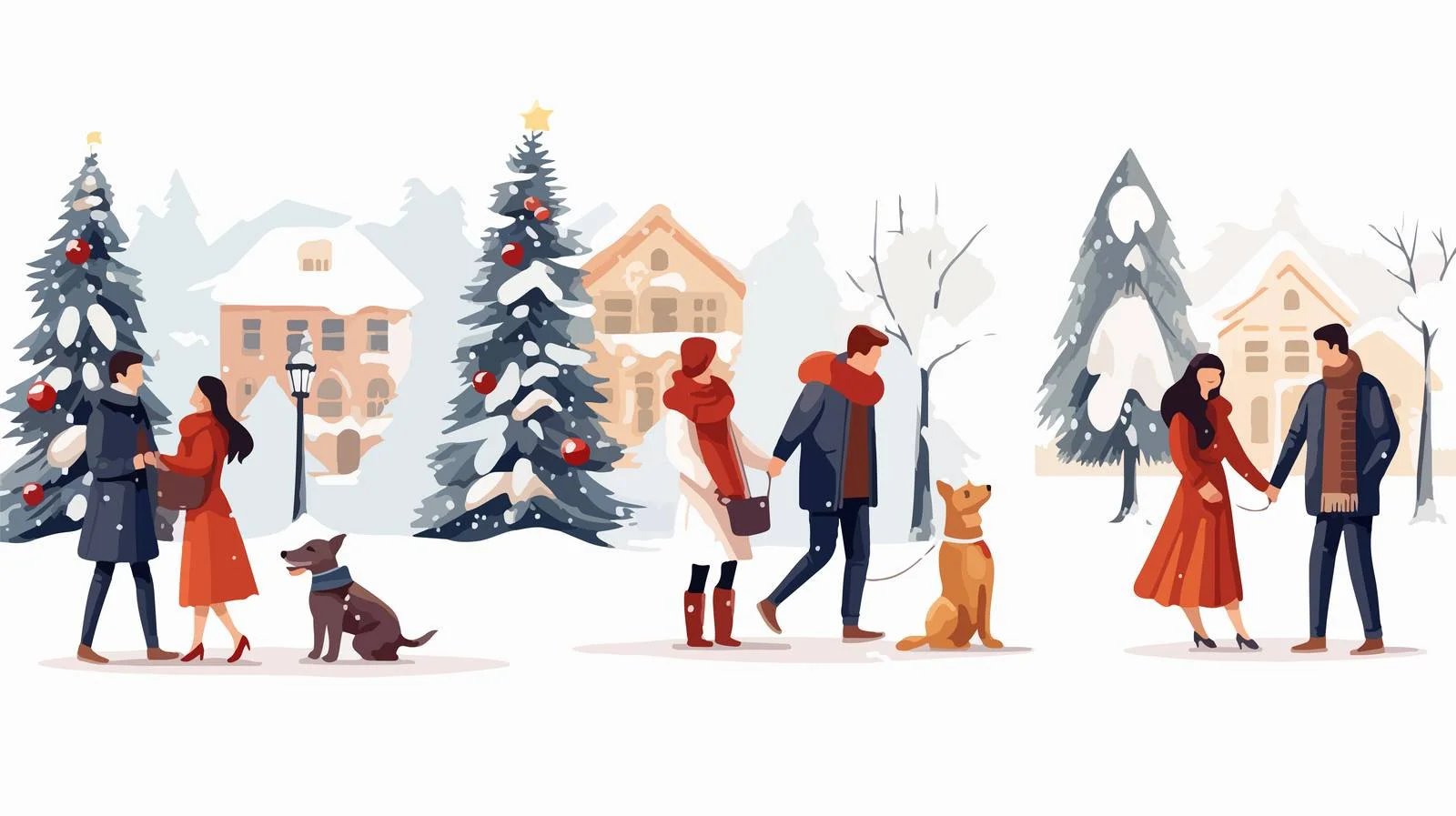 Festive Winter Holiday Postcards with Celebrating — free download from Dotvec