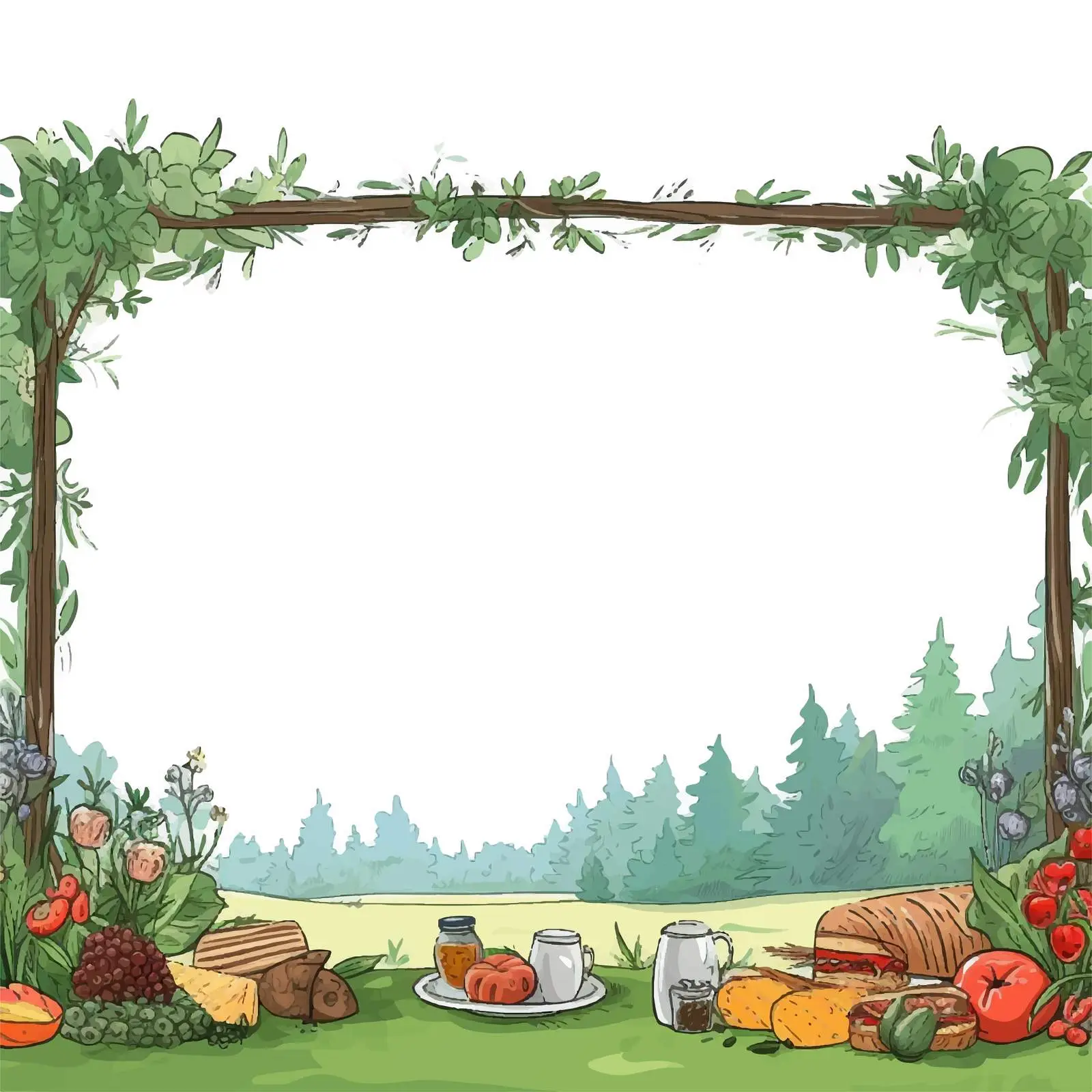 Picnic Banner Template for Food and Text — free download from Dotvec