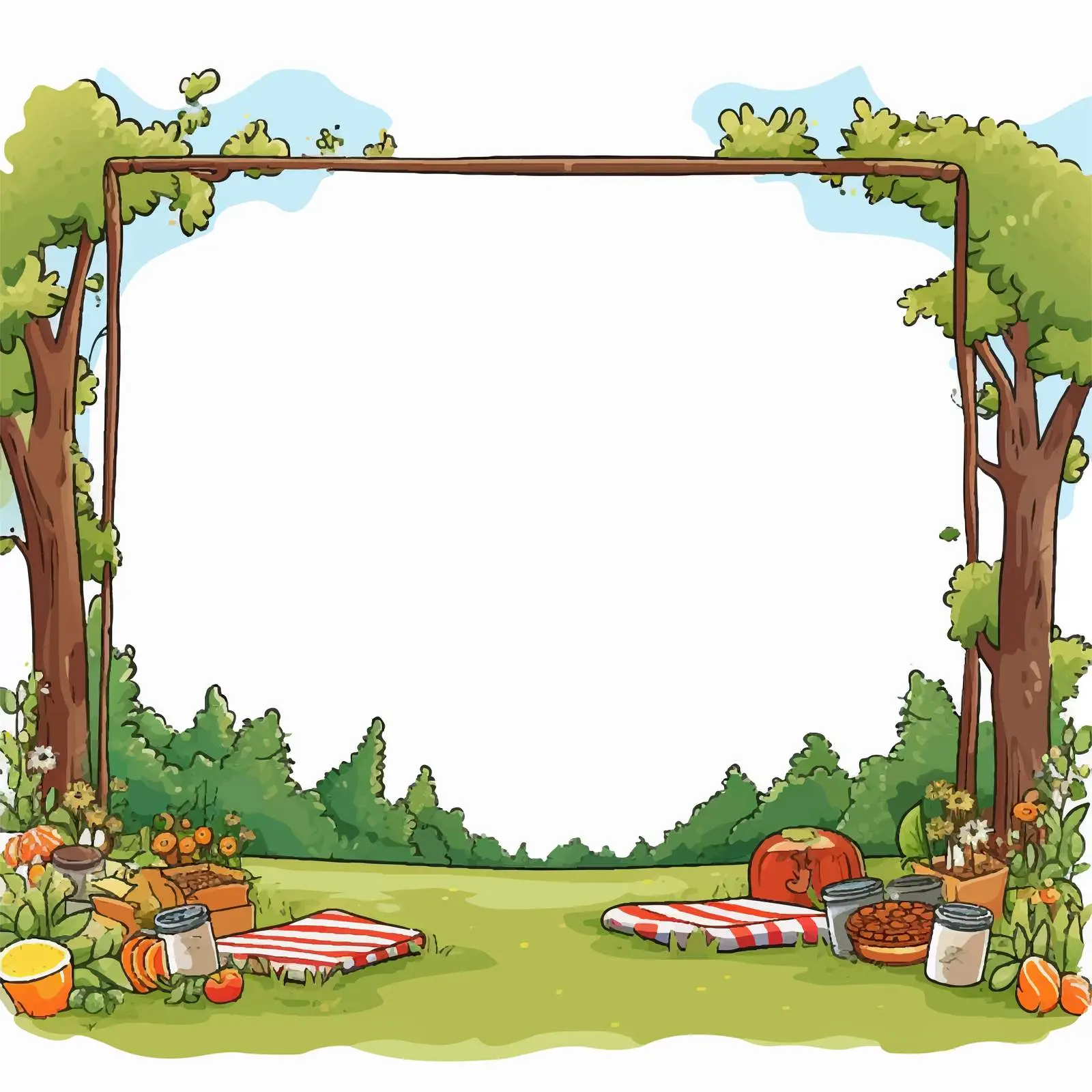 Picnic Banner with Text Placeholder and Food Vector — free download from Dotvec