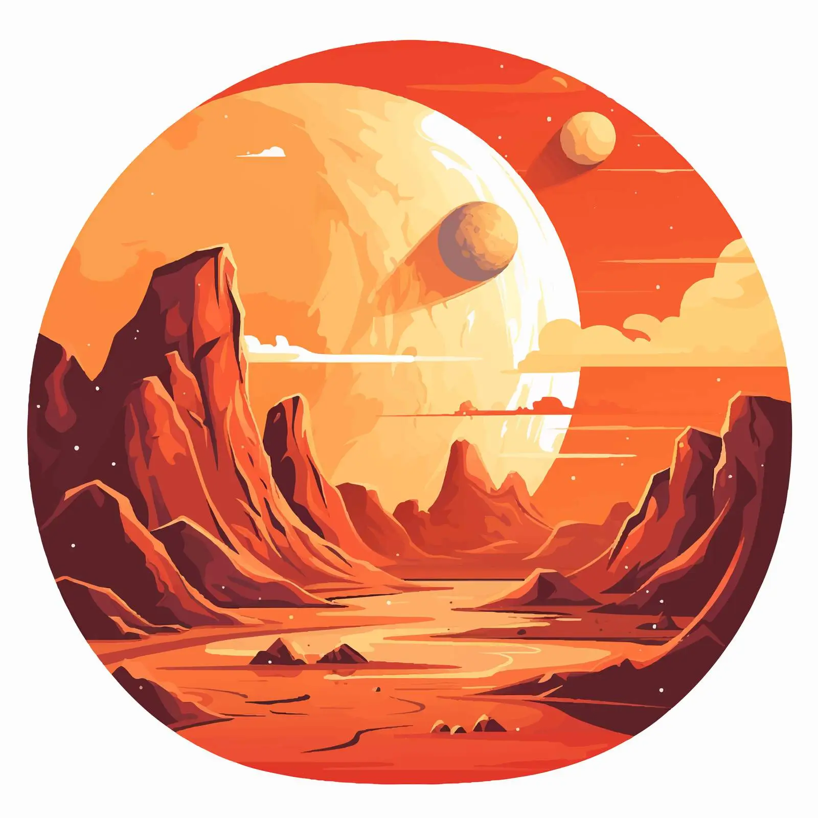 Colorful Mars Planet Illustration Vector Design — free download from Dotvec