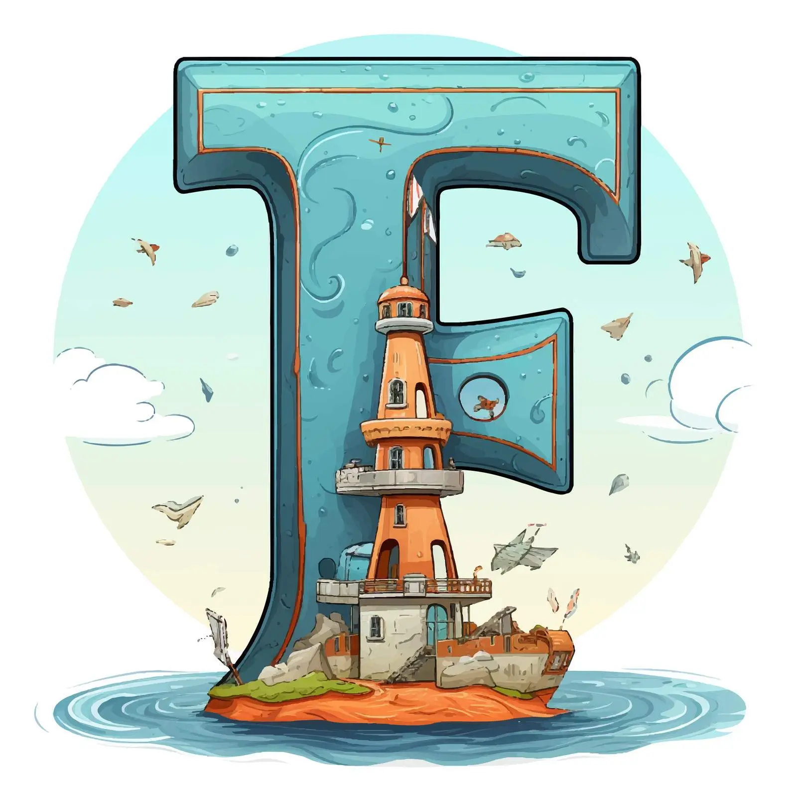 Cartoon Alphabet F Vector Design — free download from Dotvec