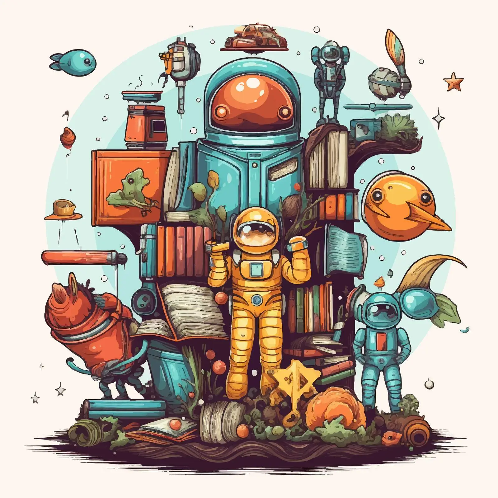 Alphabet N Cartoon Vector Illustration — free download from Dotvec