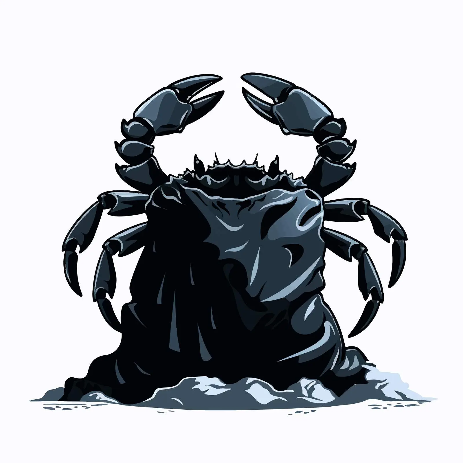Black Crab Silhouette Vector Design – free garbage bag image from Dotvec