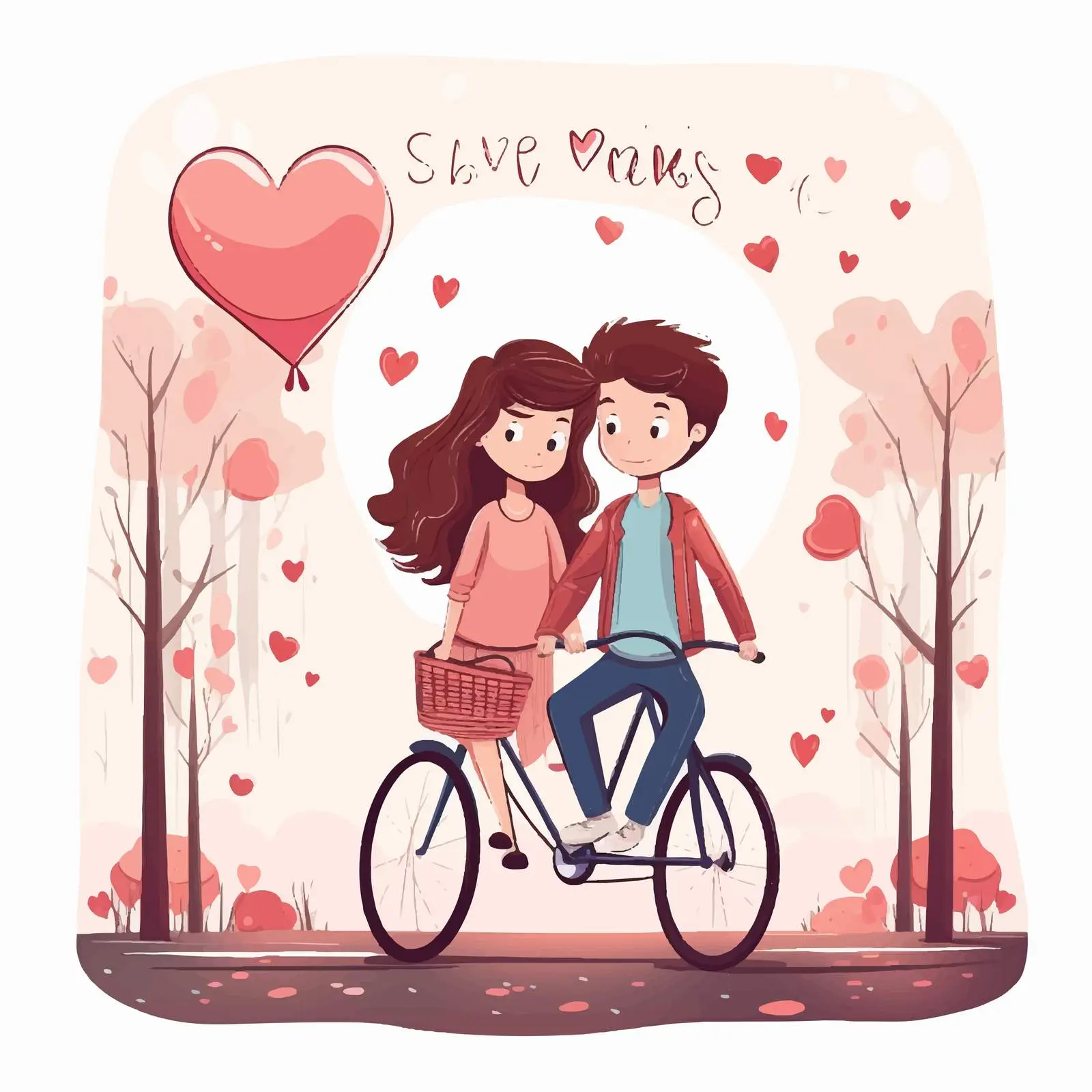 Couple Riding Tandem Bike in Park — free download from Dotvec