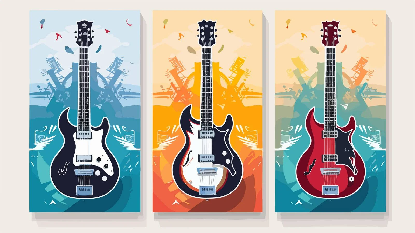 Musical Posters Featuring Guitar Vector Art — free download from Dotvec
