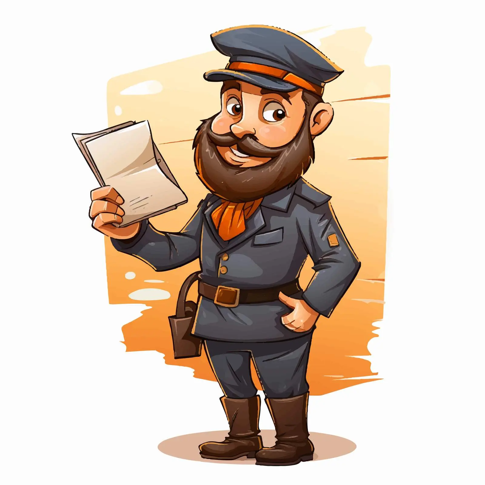 Postman Collecting Letters in Cartoon Style — free download from Dotvec