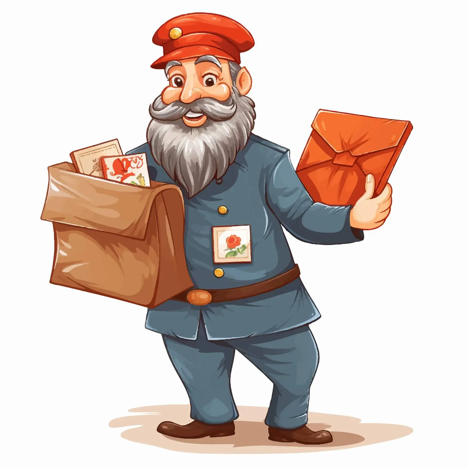 Postman Collecting Letters Cartoon Vector Illustration — free download from Dotvec