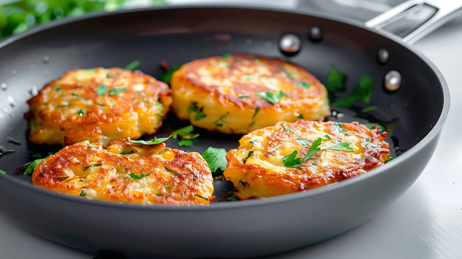 Homemade Potato Pancakes Cooking in Pan — free download from Dotvec