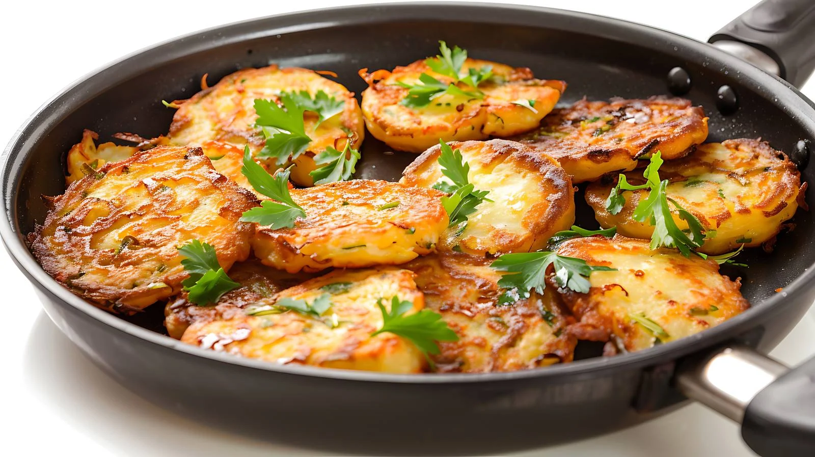 Sizzling Potato Pancakes Cooking in Isolation — free download from Dotvec