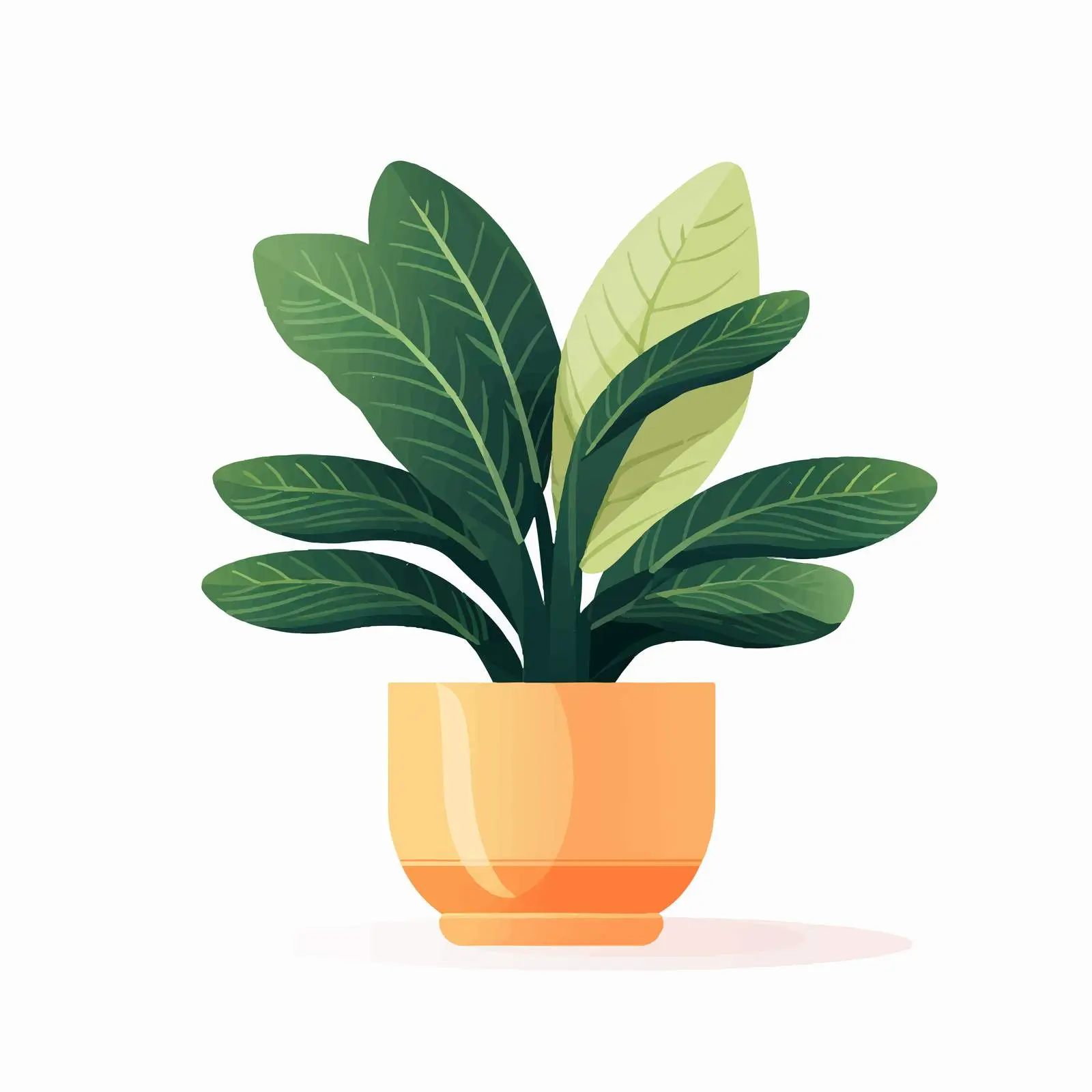 Green Leaf Houseplant in Decorative Planter — free download from Dotvec