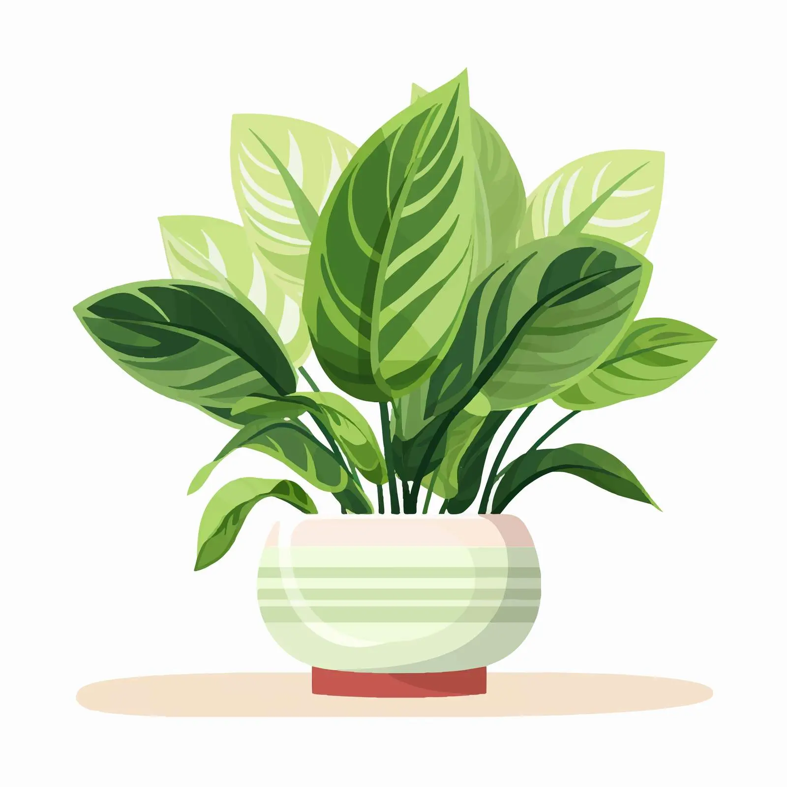 Green Leaf Houseplant in Modern Planter – free oxygen image from Dotvec