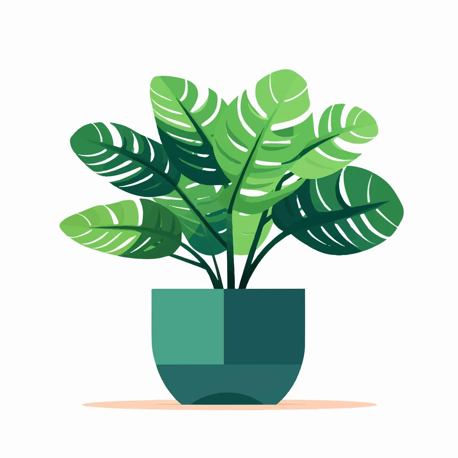 Green Leaf Houseplant in Decorative Planter — free download from Dotvec