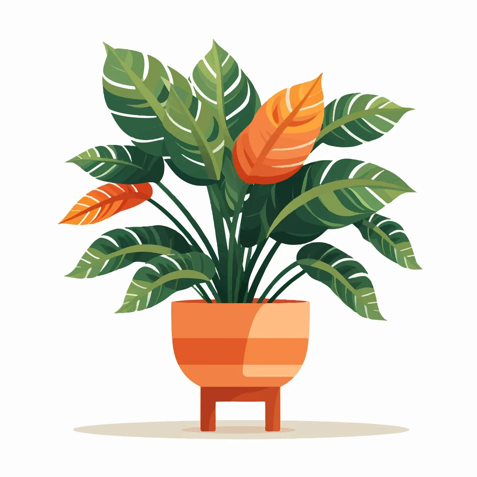 Potted House Plant in Clay Flowerpot on Stand — free download from Dotvec