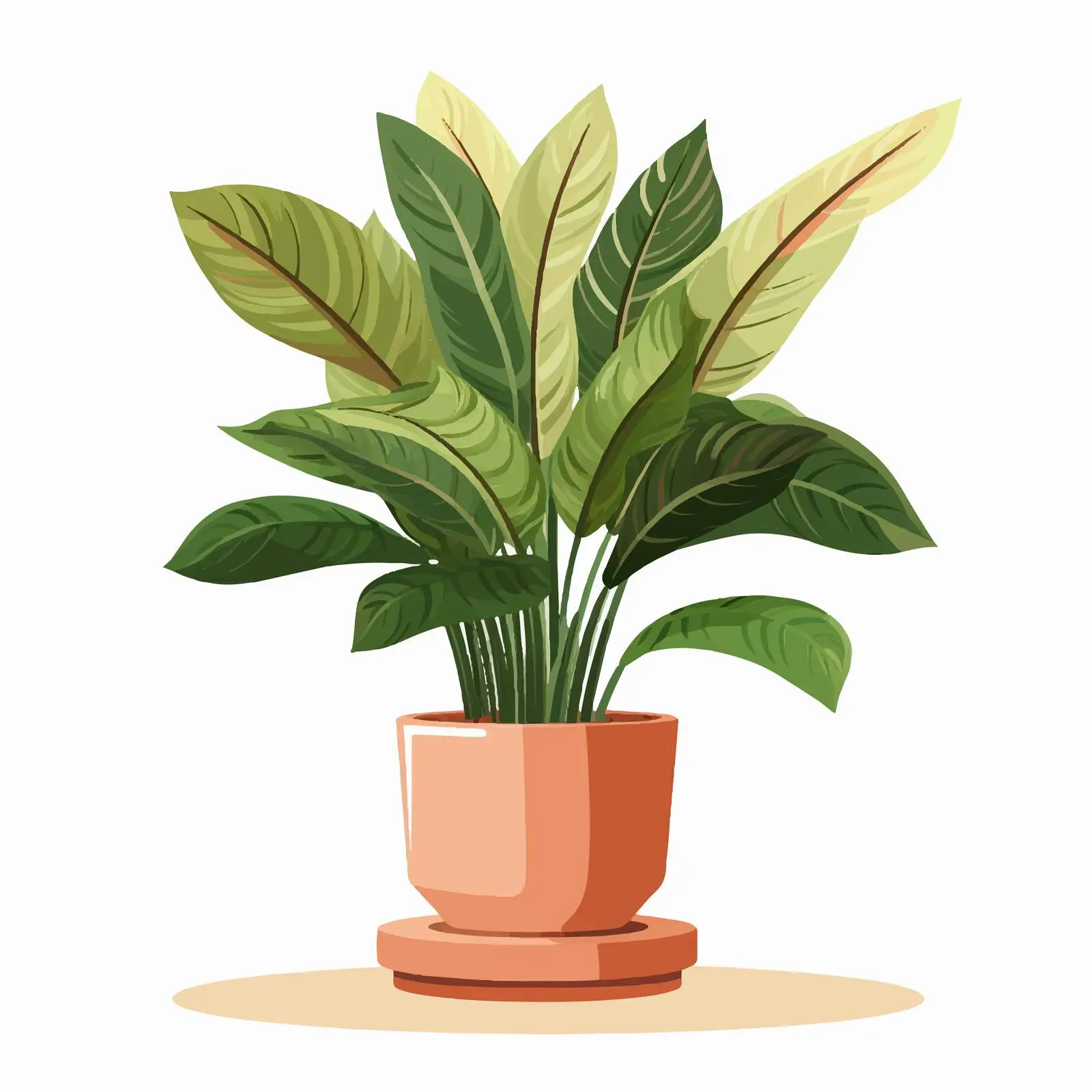 Potted House Plant in Clay Flowerpot on Stand — free download from Dotvec