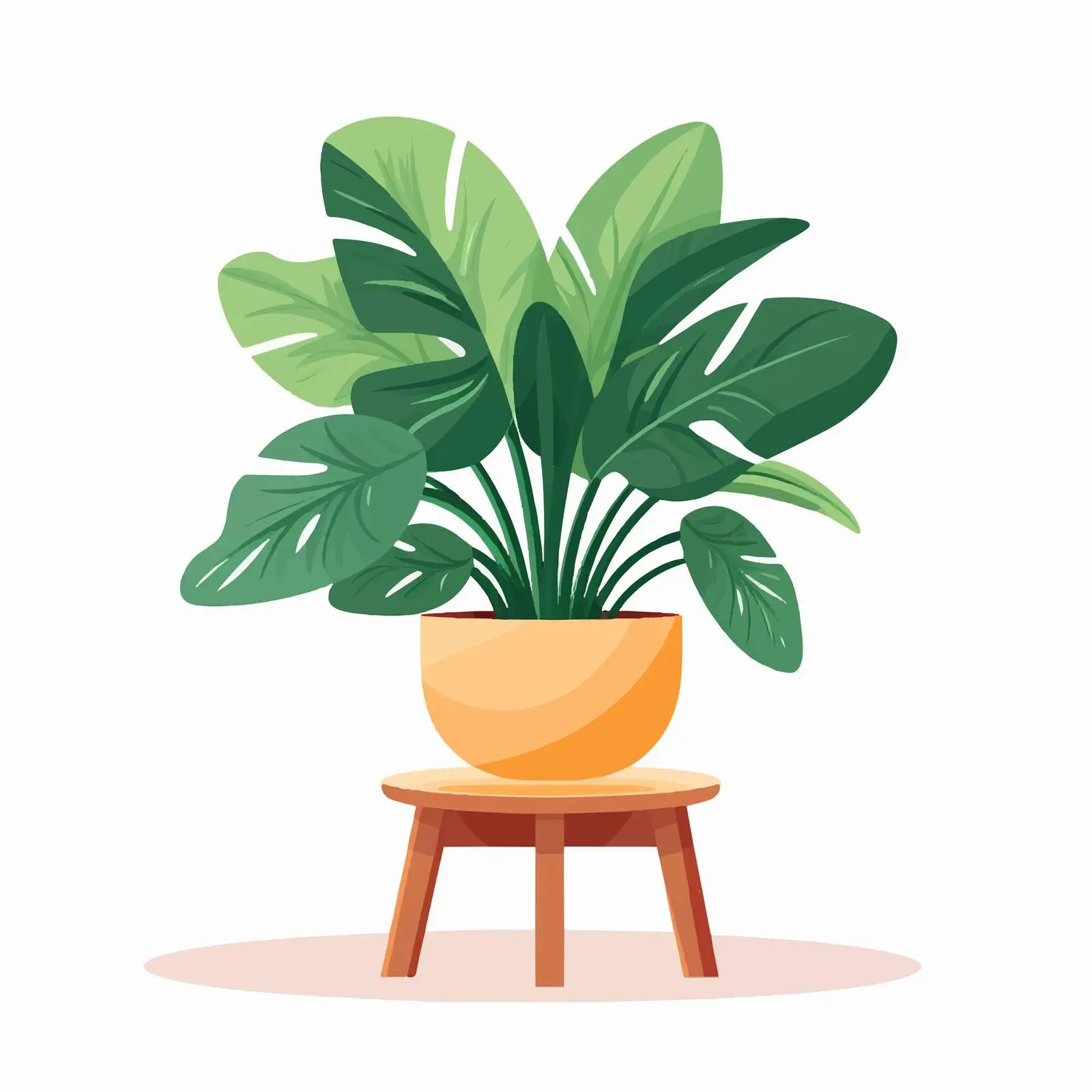 Potted House Plant on Stand with Foliage — free download from Dotvec