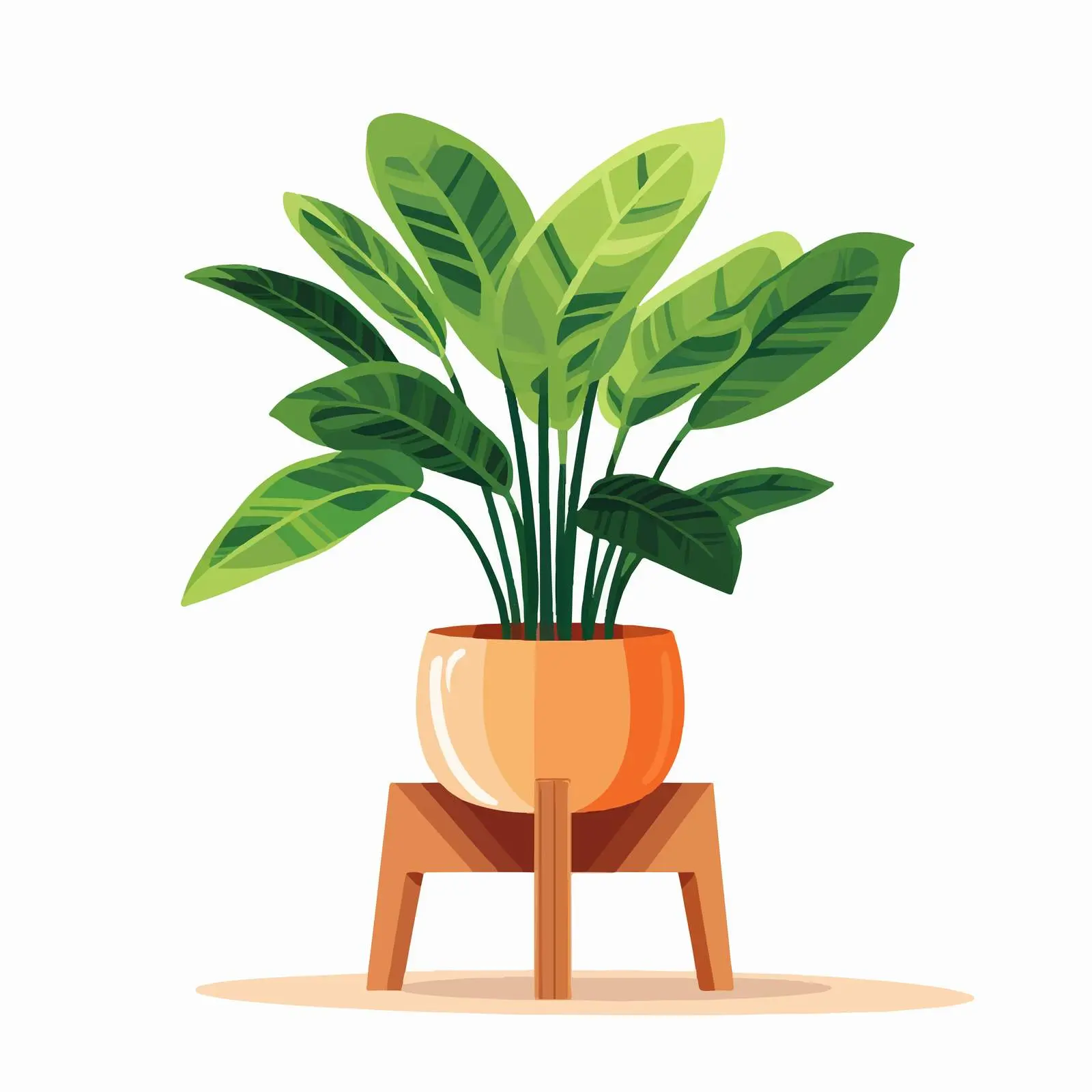 Potted House Plant with Stand and Foliage — free download from Dotvec