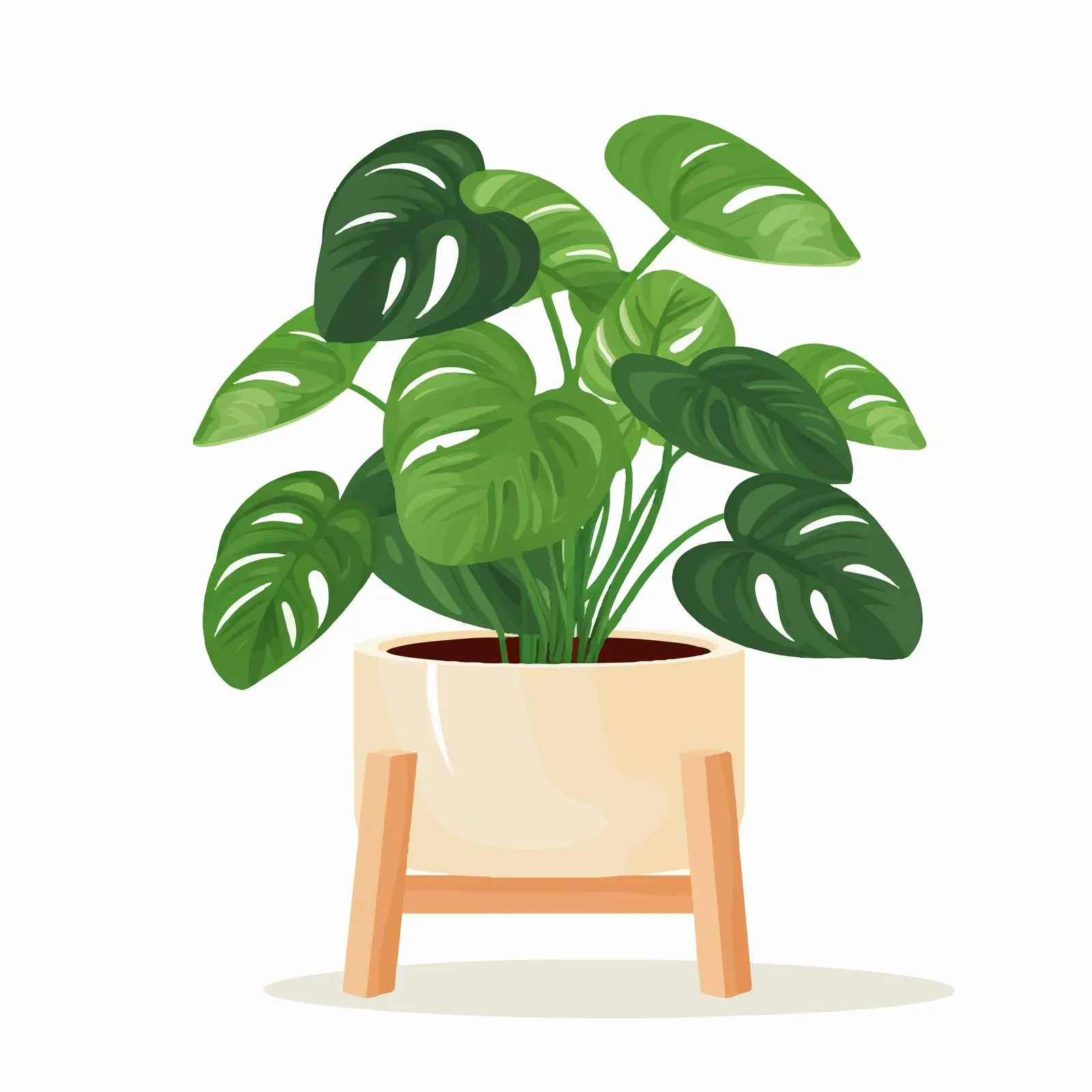 Potted Green House Plant with Leaf — free download from Dotvec