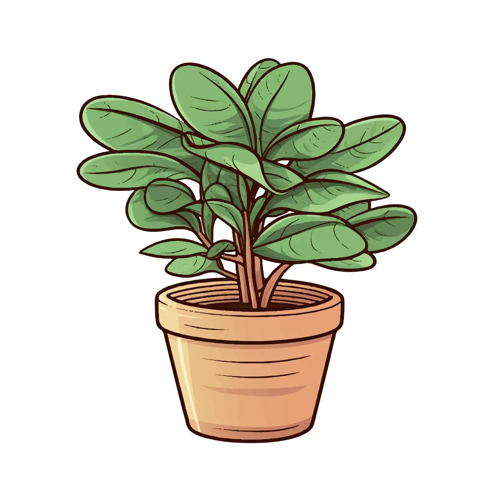 Potted Plant Outline Vector Illustration — free download from Dotvec