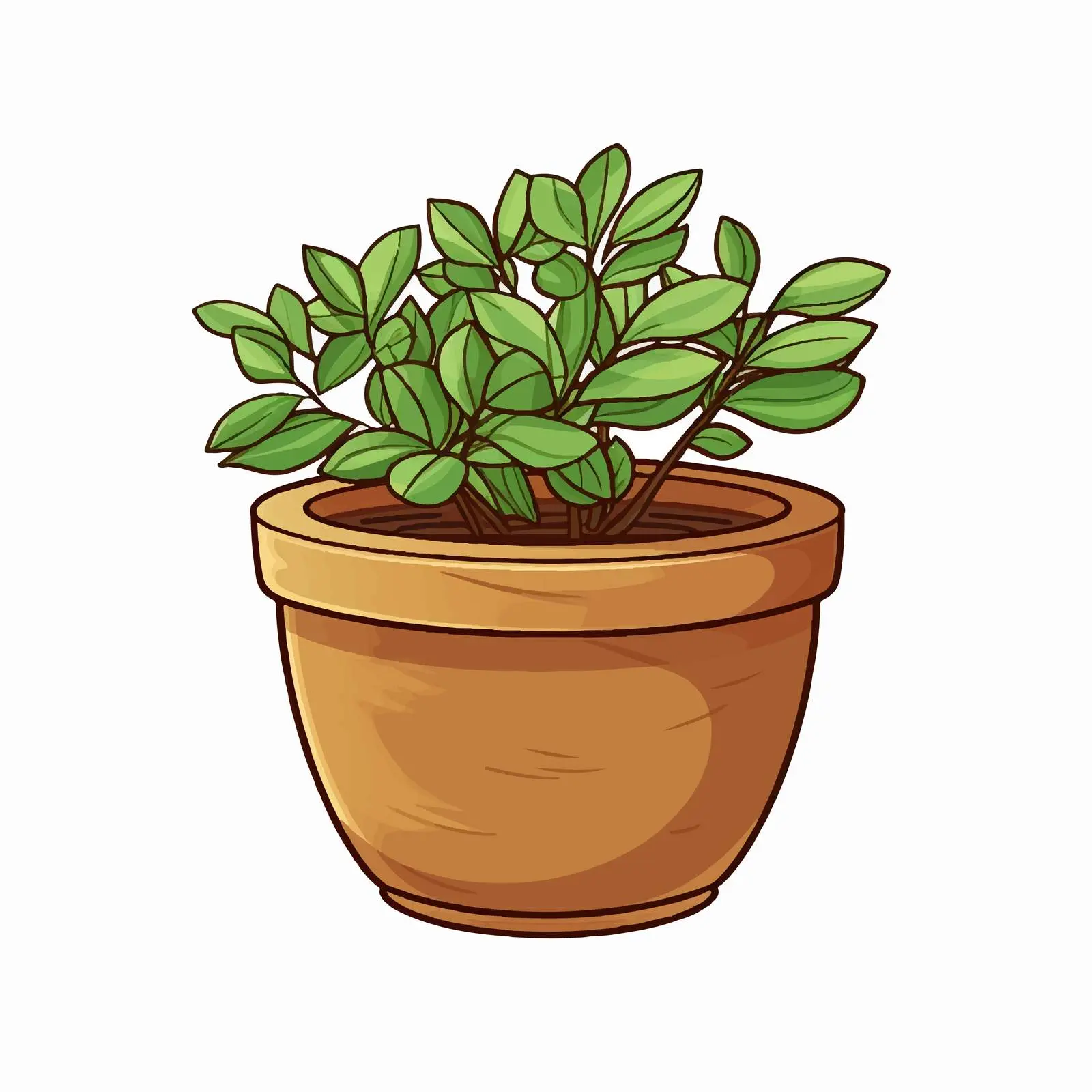 Potted Plant Outline Vector Illustration — free download from Dotvec
