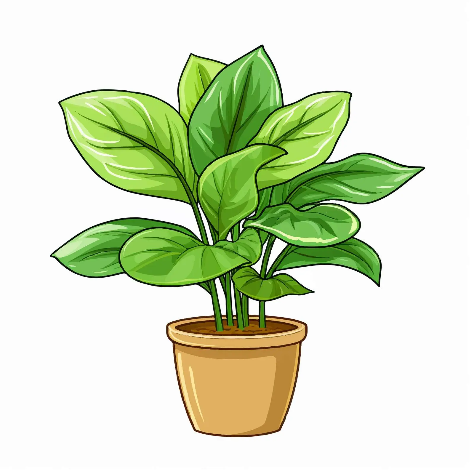 Potted Plant Outline Vector Illustration — free download from Dotvec